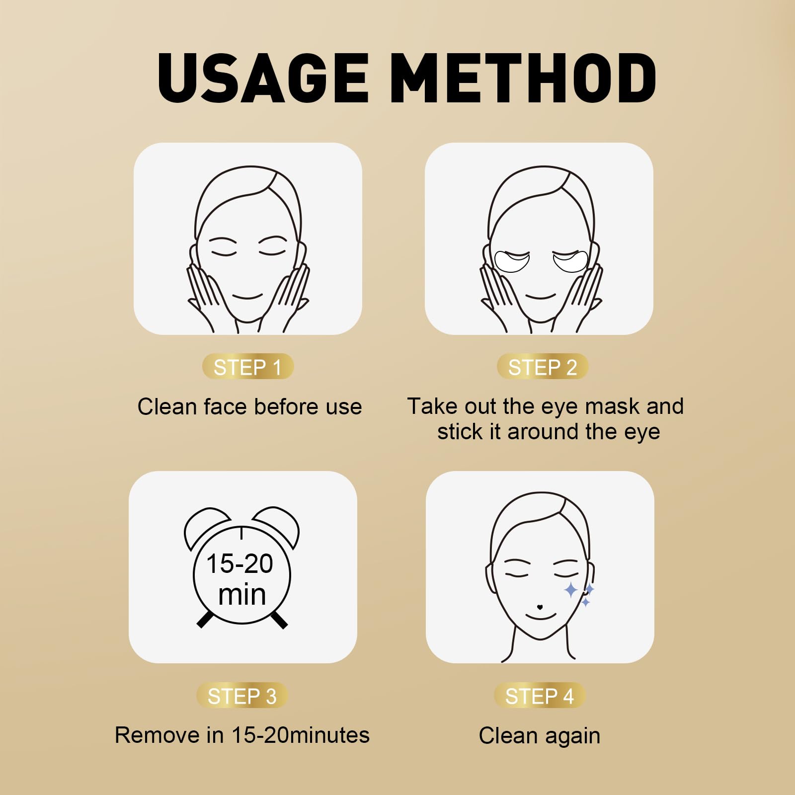 24K Gold Under Eye Patches 200 Pairs Collagen Dark Circles - CHMI Official Imagery - 8