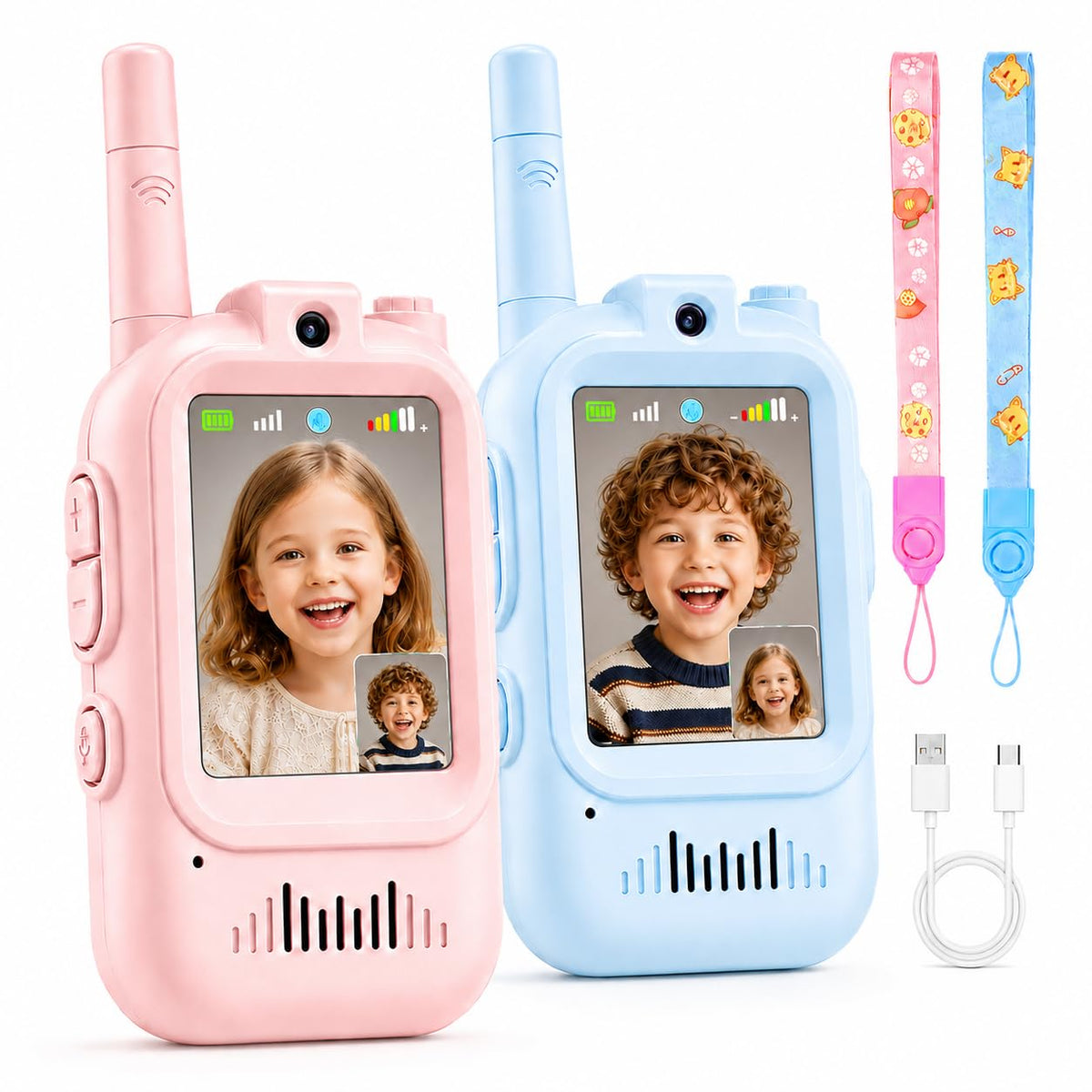 Video Walkie Talkies for Kids 2 Pack Rechargeable with - Fabeto Official Imagery - 2