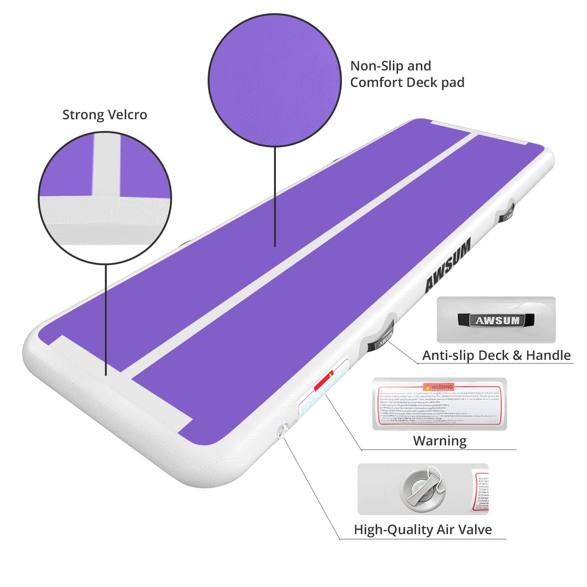AWSUM Inflatable Gymnastics Mat Air Tumbling Mat with Pump - AWSUM Official Imagery - 5