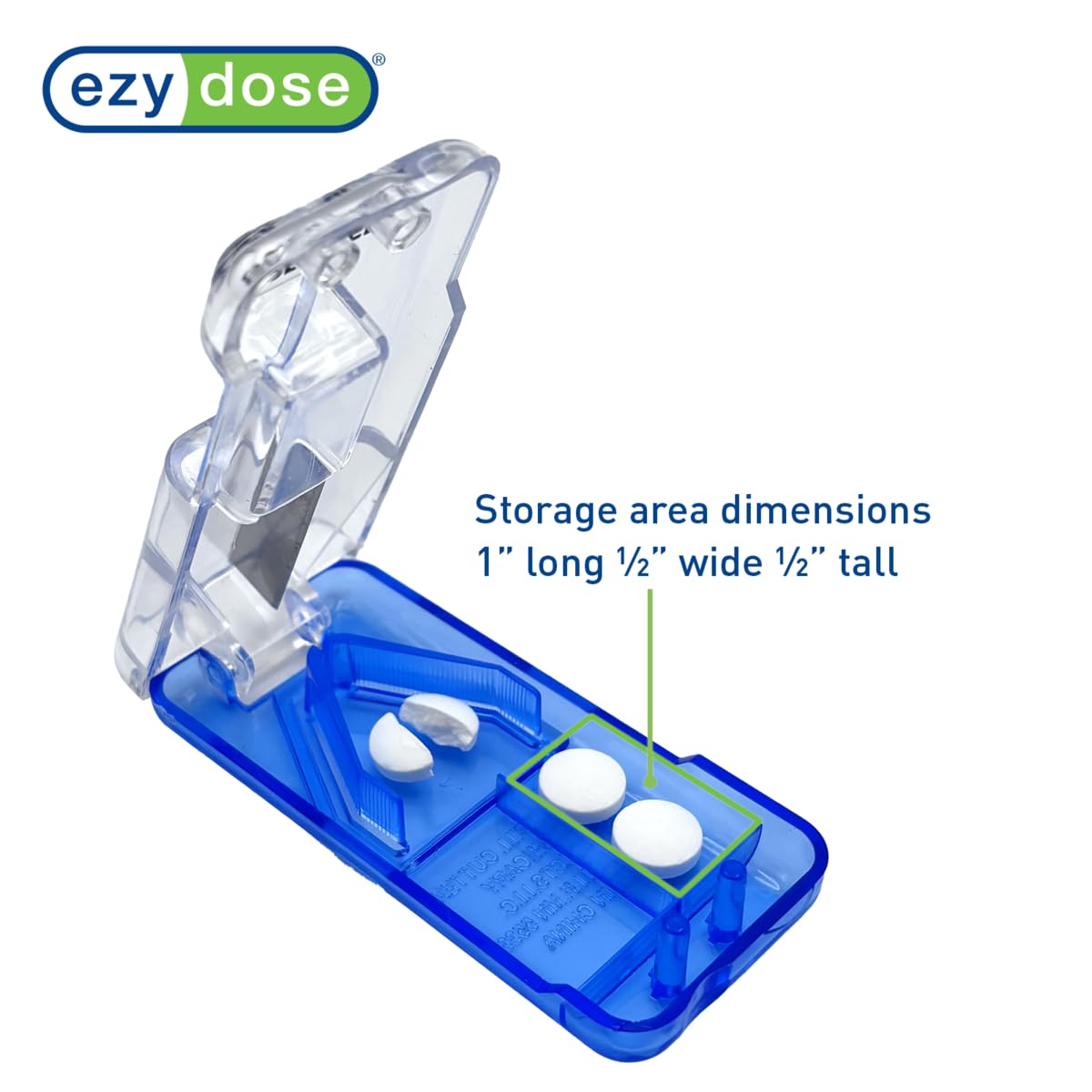 Ezy Dose Pill Cutter and Splitter with Built-in Pill Dispenser, E by EZY DOSE - Angle View 6