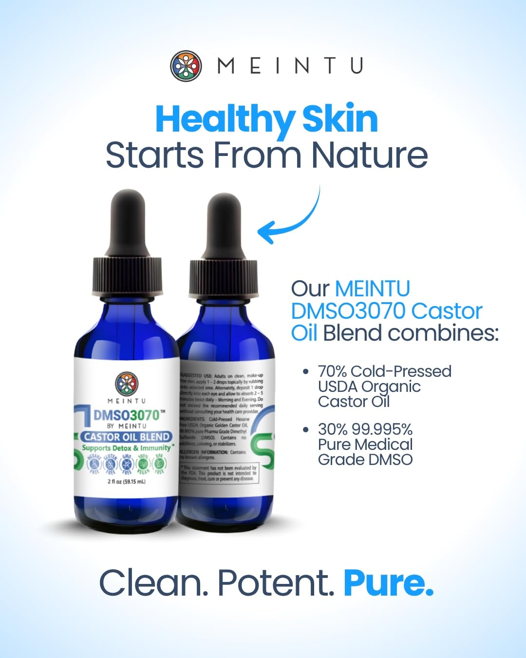 DMSO Castor Oil Pure Cold Pressed Organic Blend Supports - MEINTU Official Imagery - 5