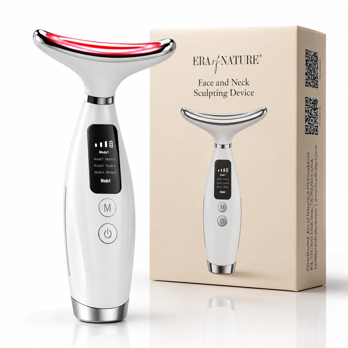 Face and Neck LED Massager Warm Vibrating Beauty Device - era of nature Official Imagery - 2