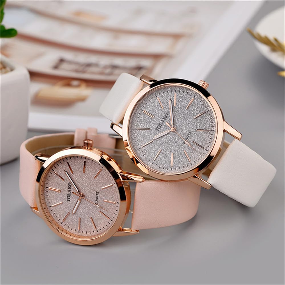Women Wholesale 6 Pack Leather Band Watches Frosted Engraved - CdyBox Official Imagery - 4