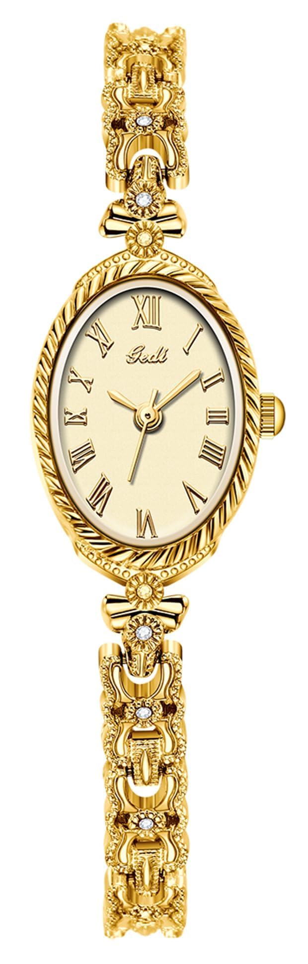 Gosasa Small Gold Watches for Women Vintage Dainty Oval - Gosasa Official Imagery - 2