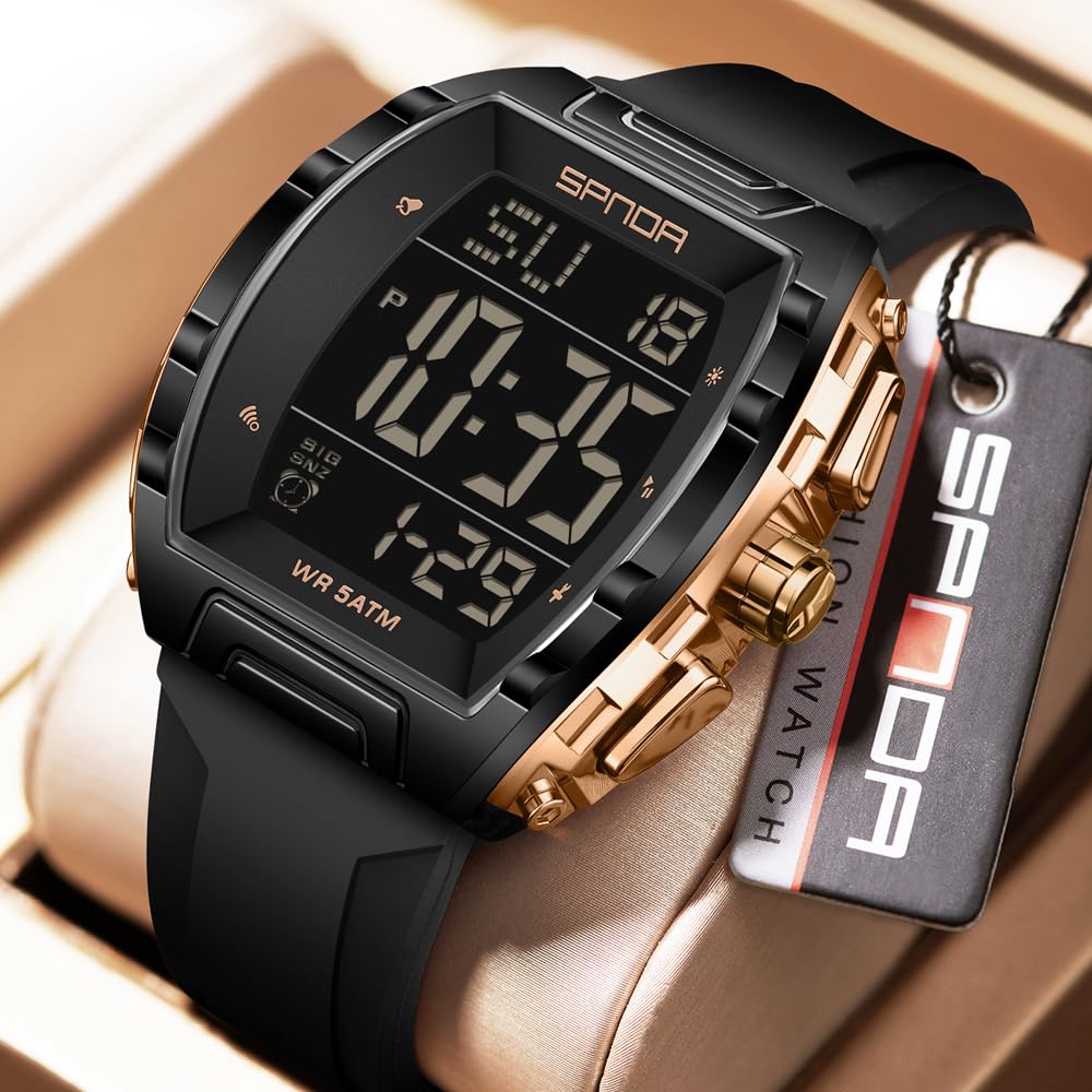PASOY Men s Tactical Digital Sport Watch Silicone Strap - PASOY Official Imagery - 5
