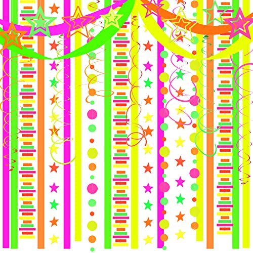 540feet Paper UV Neon Garland Neon Streamers Glow in The Dark - Product Imagery