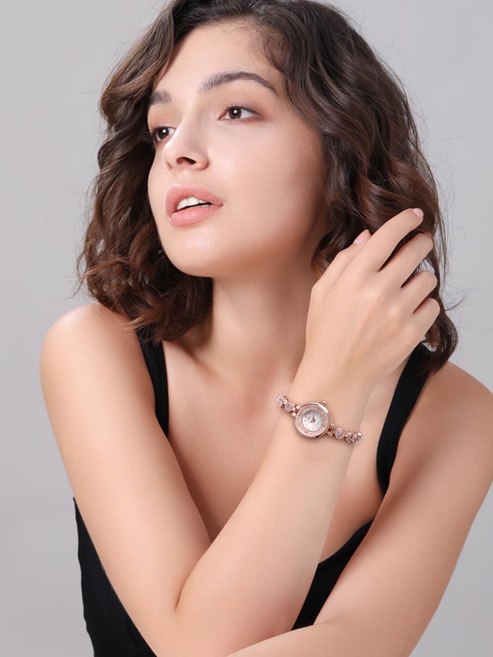 O M J Womens Watch Rose Gold Mother of Pearl Dial Birthstone - O.M.J Official Imagery - 6