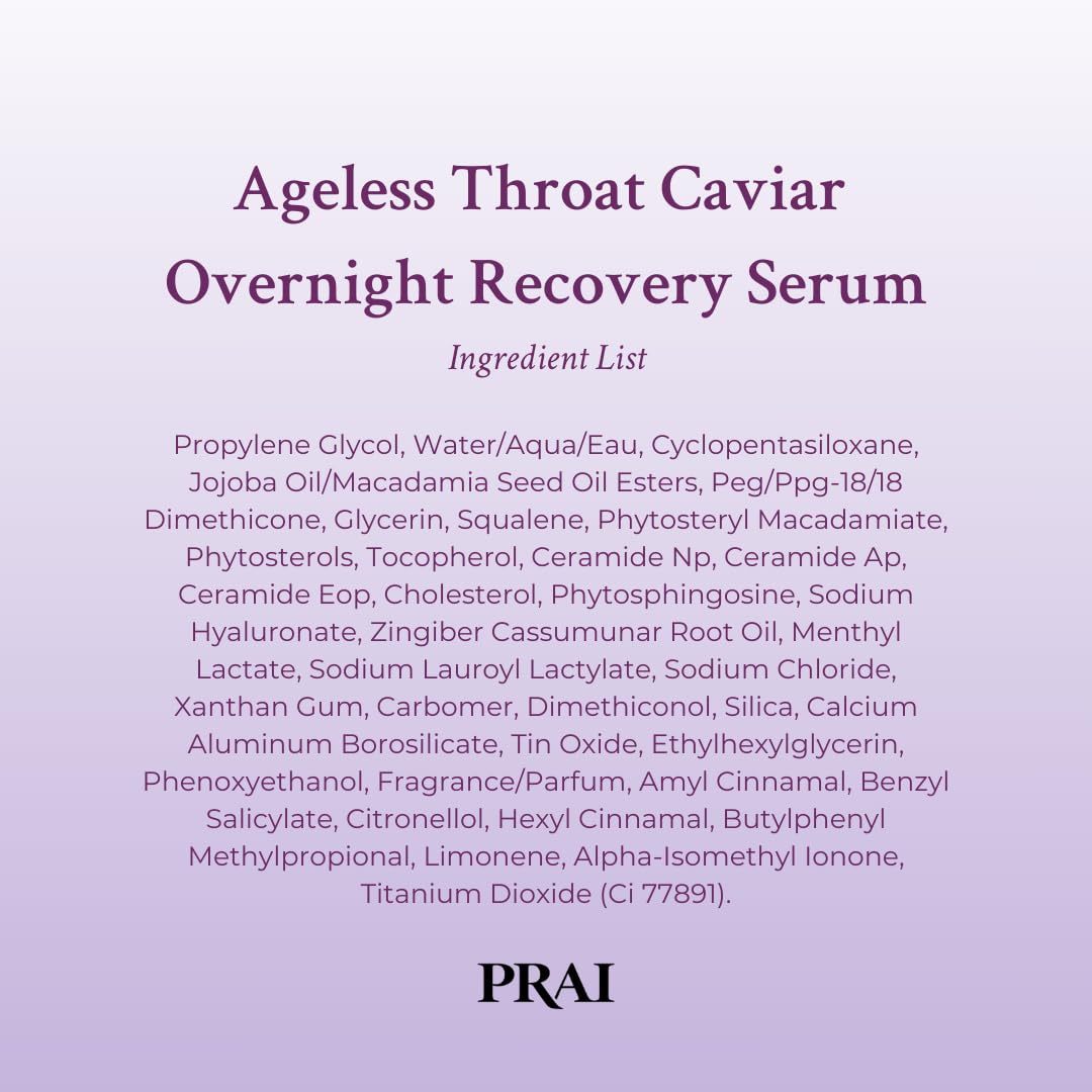 PRAI Beauty Ageless Throat Caviar Overnight Recovery Serum - PRAI Official Product Imagery - 3