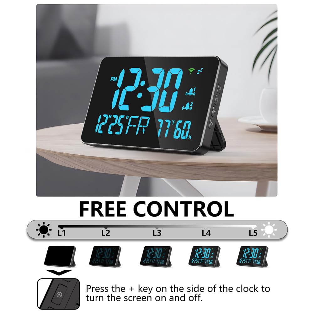 Walfront Tuya WiFi Digital Alarm Clock Calendar with LED - Walfront Official Imagery - 7