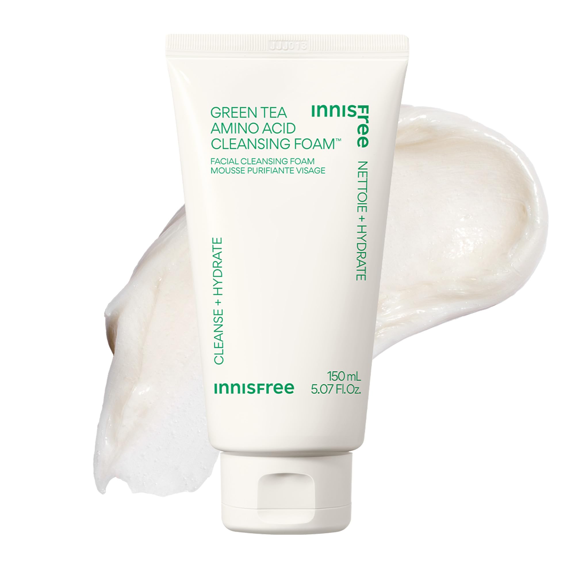 innisfree Green Tea Amino Acid Cleansing Foam, Sulfate-Free - Product Imagery
