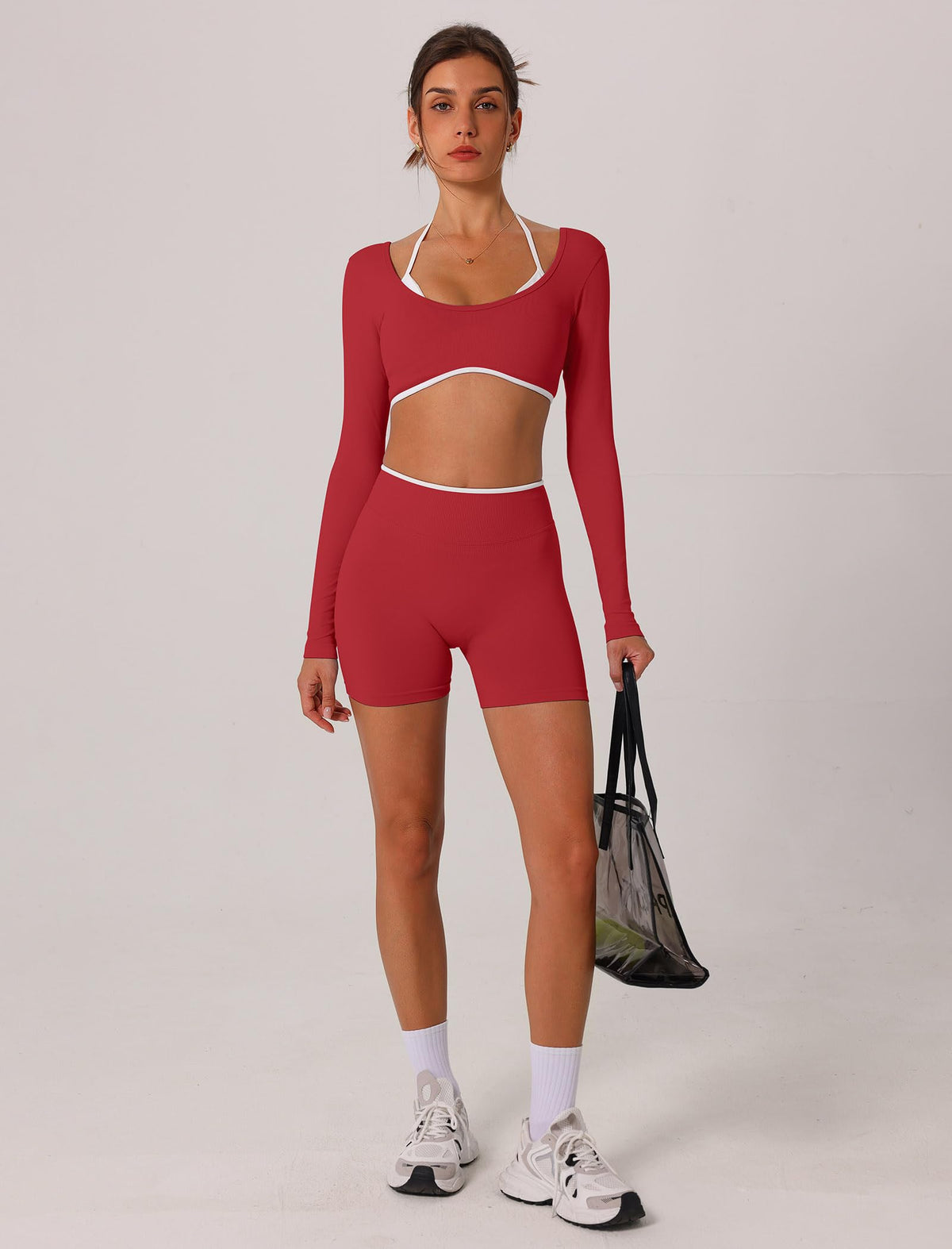 ABOCIW Workout Sets for Women 2 Piece Seamless Color Block - ABOCIW Official Imagery - 7