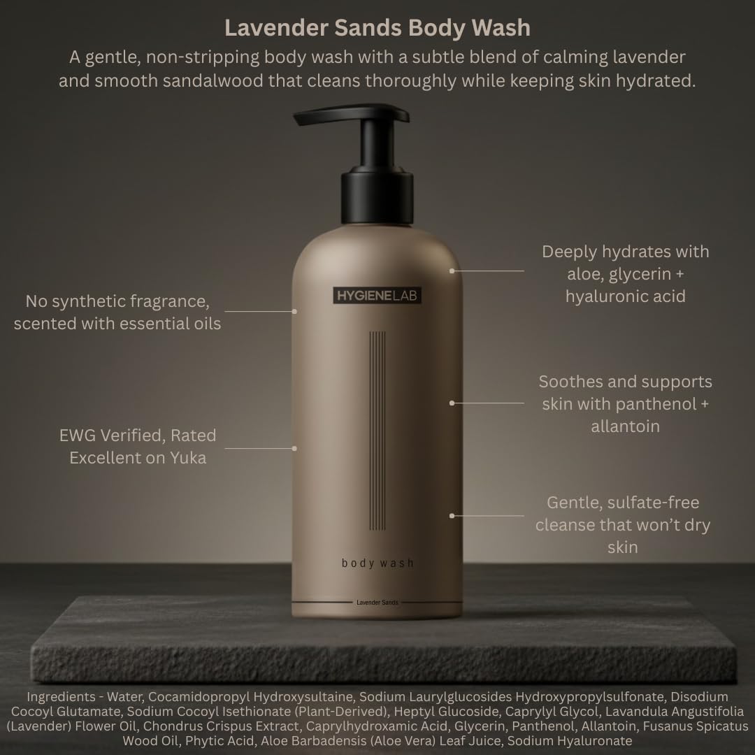 HygieneLab Mens Body Wash EWG Verified Lavender Sands - HygieneLab Official Imagery - 3