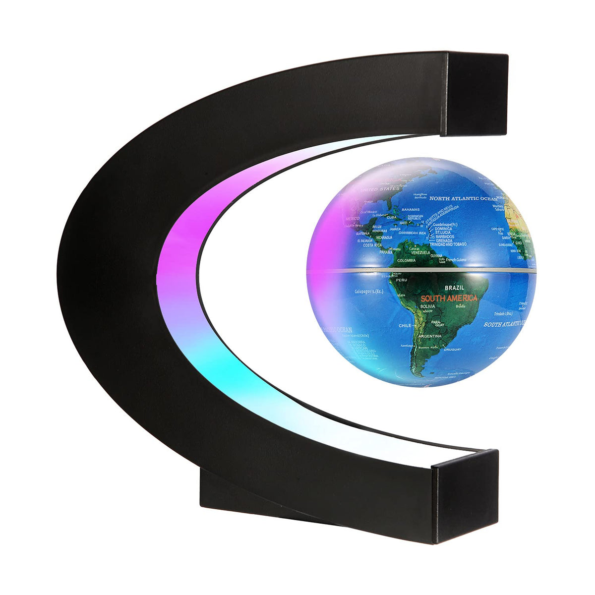 Gresus Magnetic Levitating Floating World Map Globe C Shape - Gresus Official Imagery - 1