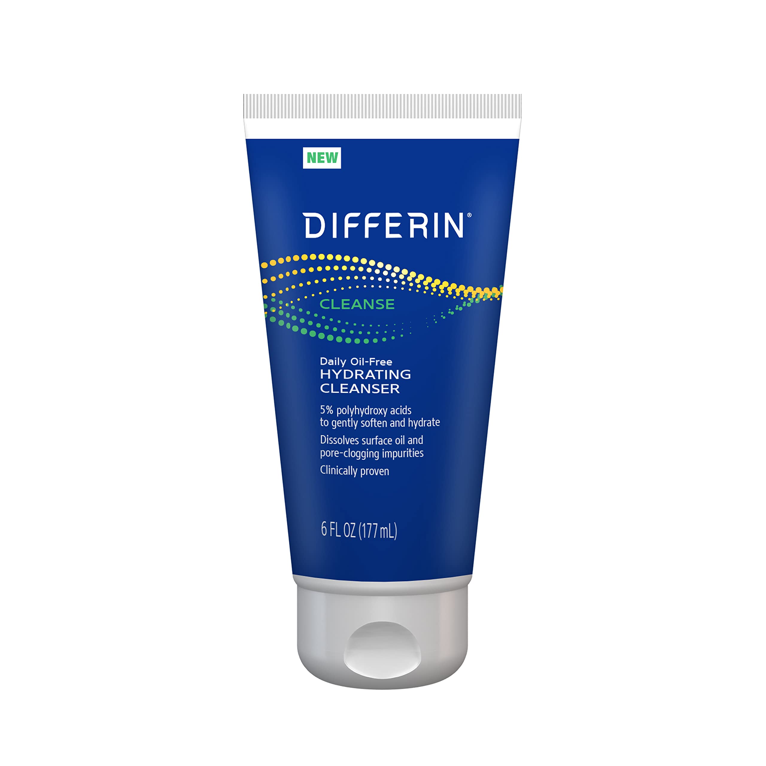 Differin Daily Oil Free Hydrating Face Wash for Acne Prone Skin, - Product Imagery