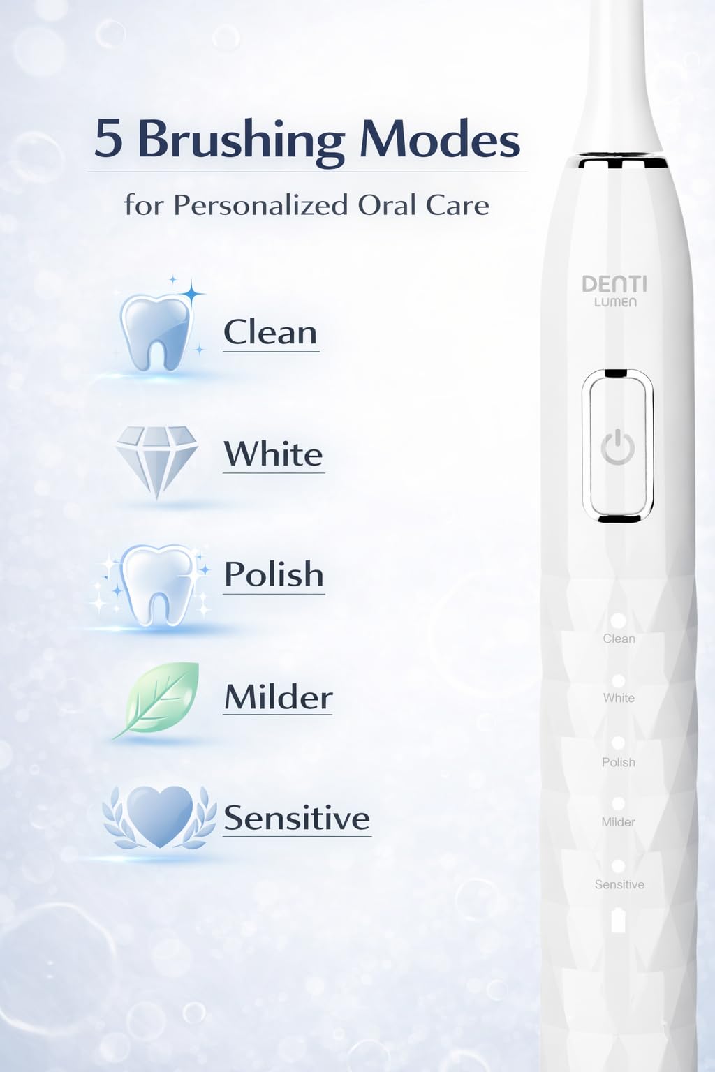 Sonic Electric Toothbrush for Adults 38 000 VPM 5 Brushing - Denti lumen Official Imagery - 3