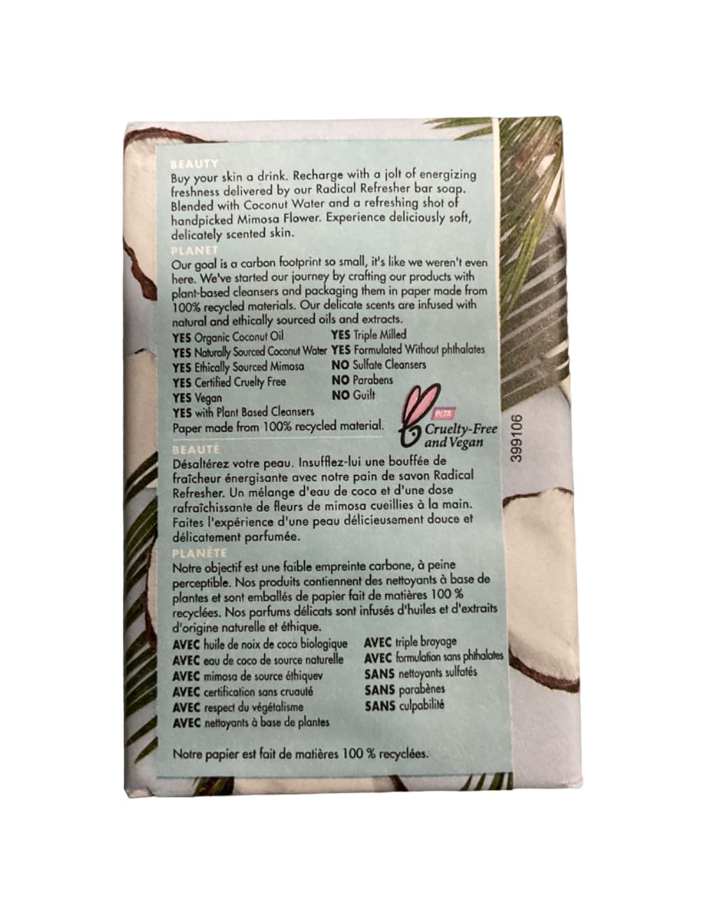 Love Beauty And Planet Coconut Water Mimosa Flower Bar Soap - Love Beauty And Planet Official Product Imagery - 3