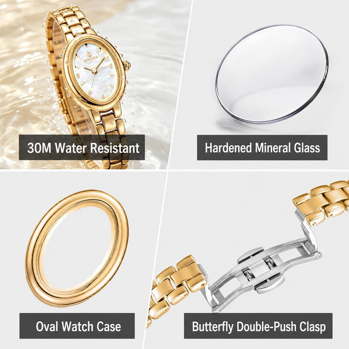 MASTOP Women s Oval Bracelet Watch Stainless Steel Easy Read - MASTOP Official Imagery - 6