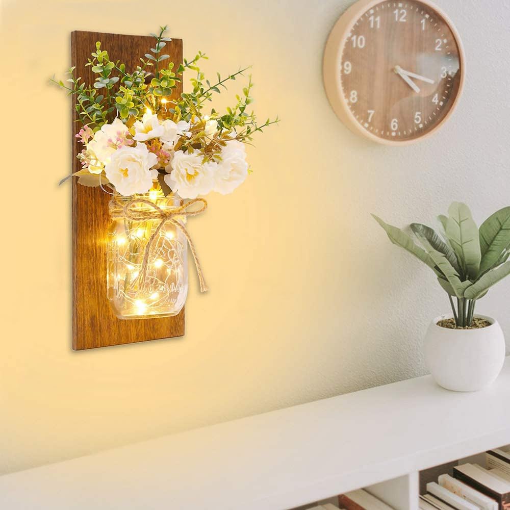 Rustic Wall Sconces Mason Jar Sconces Handmade Wall Art - Homecor Official Imagery - 3