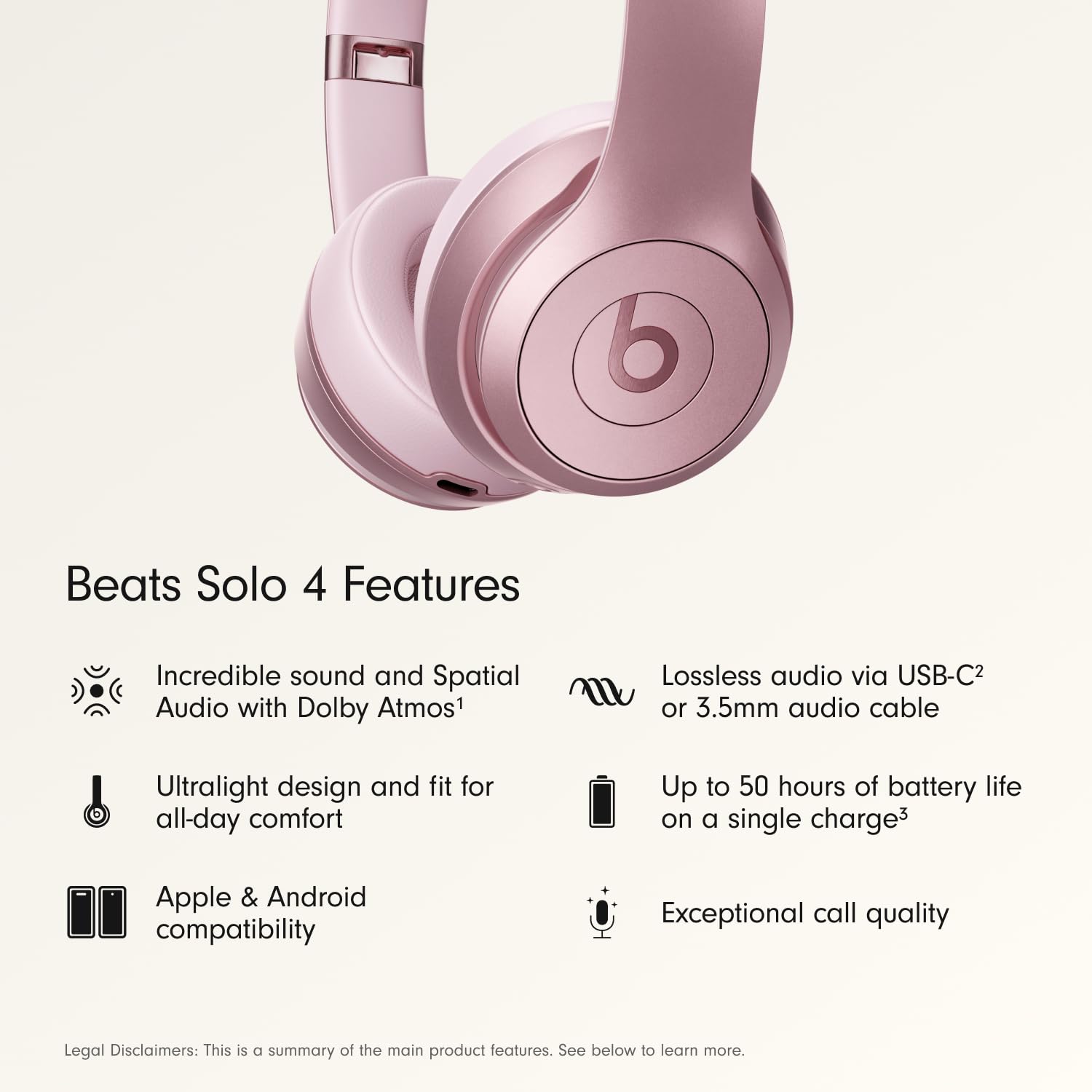 Beats Solo 4 - Wireless On-Ear Bluetooth Headphones, Up to 50-Hou - Beats Official Product View 2