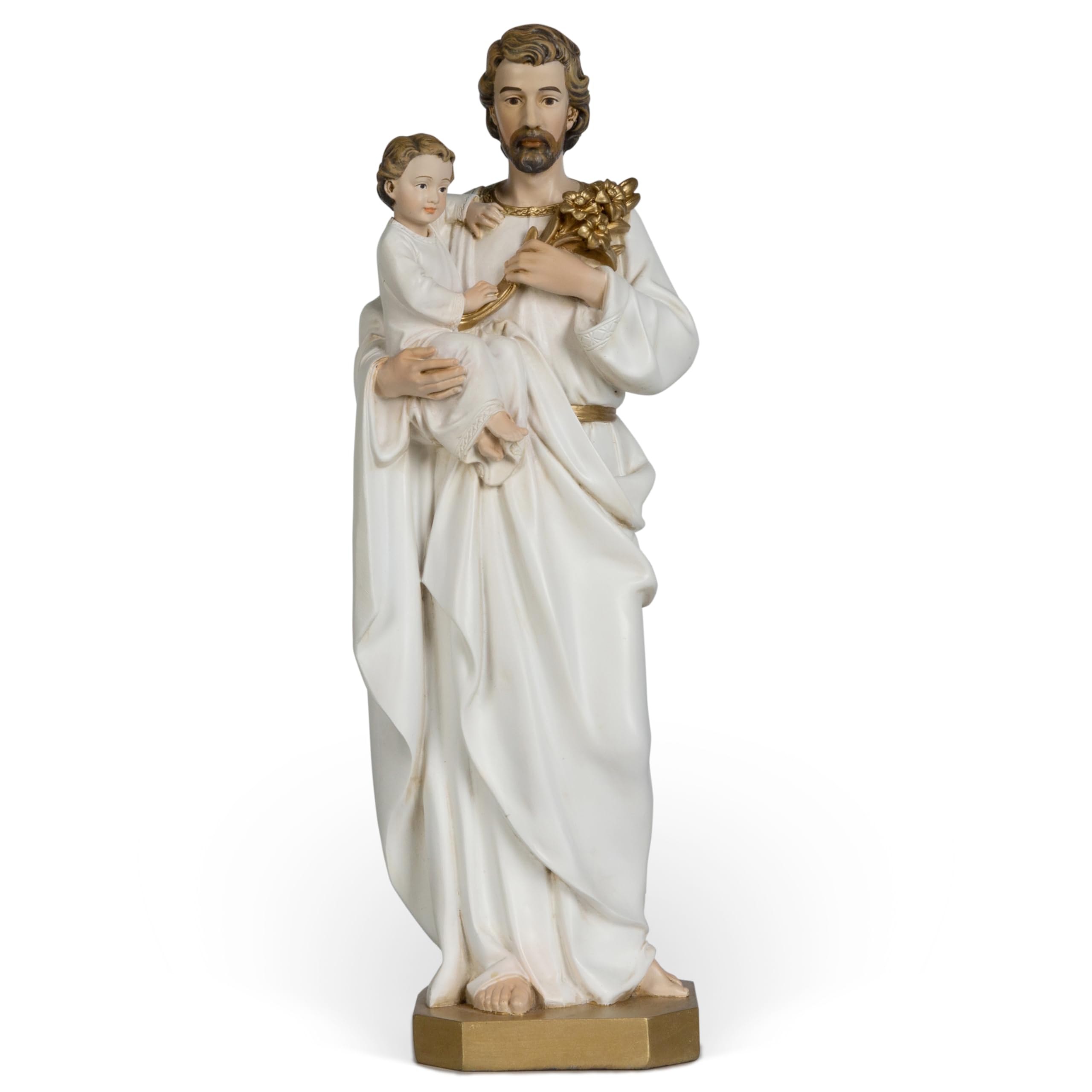 BC Catholic St. Joseph and Child Jesus Statue, 10" H Patron - Product Imagery