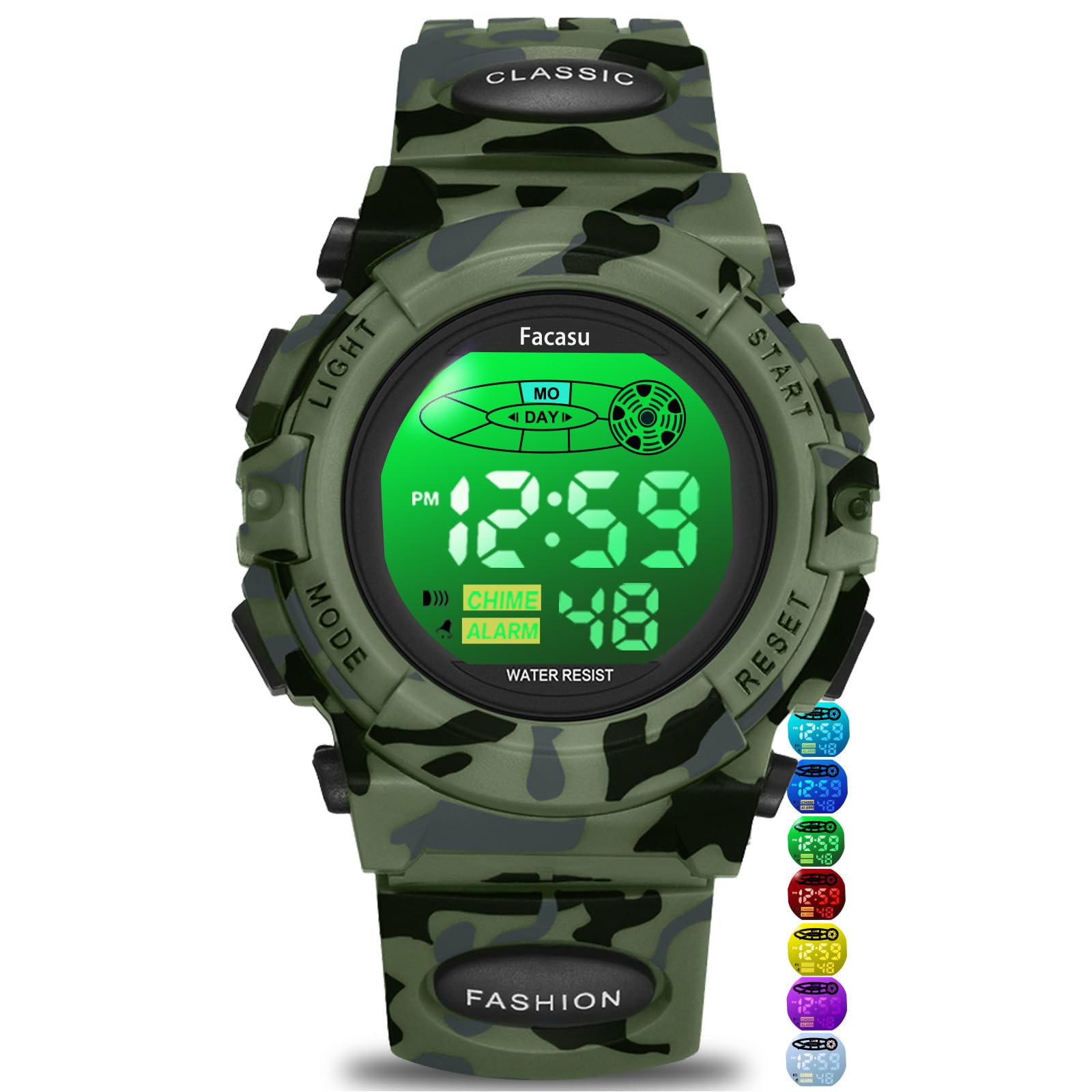 Facasu Kids Watch Digital for Boys-Waterproof Kids Sports Watch with L - View 1