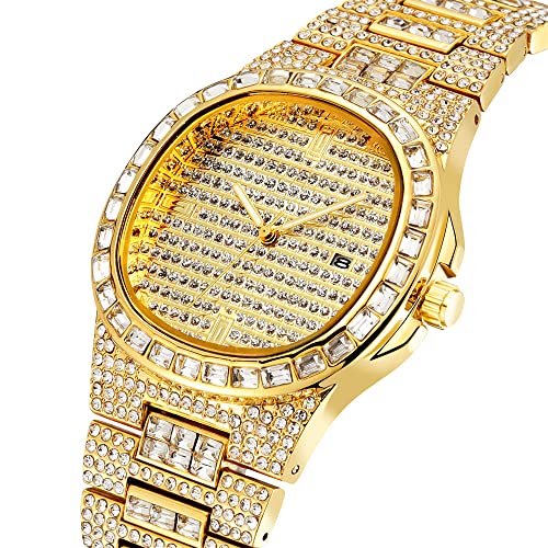 Top Brand Luxury Hip Hop Iced Out Watch Men Women Diamond Watch - Product Imagery