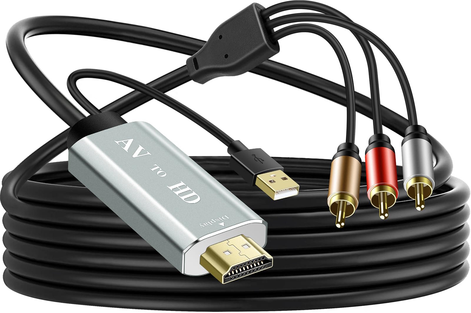 PASOW RCA to HDMI Converter for Smart TV - Composite AV to HDMI 1 by PASOW - Angle View 8