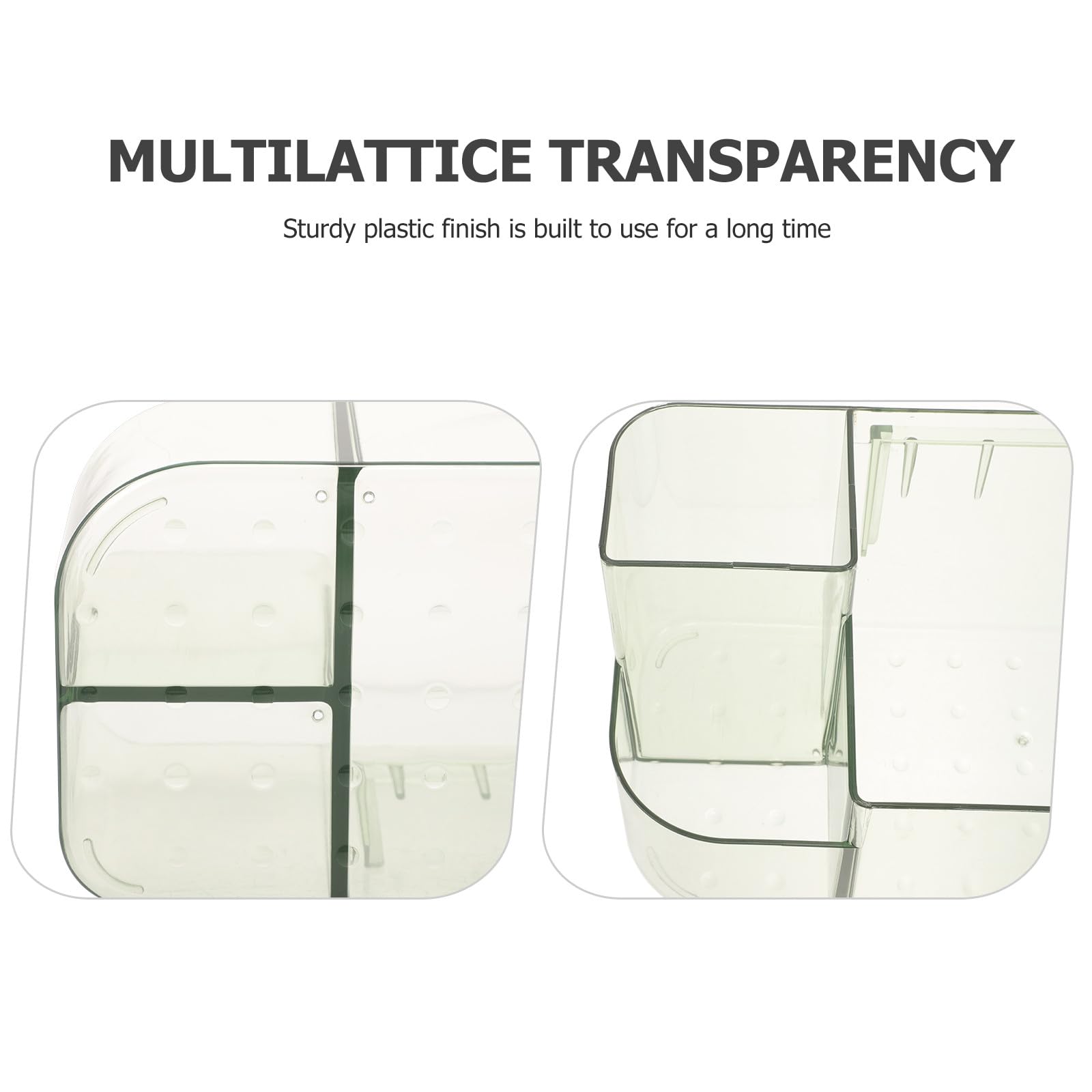FESTFENDS wall-mounted makeup organizer caddy with transparent compartments for cosmetics, skincare tools, and bathroom storage