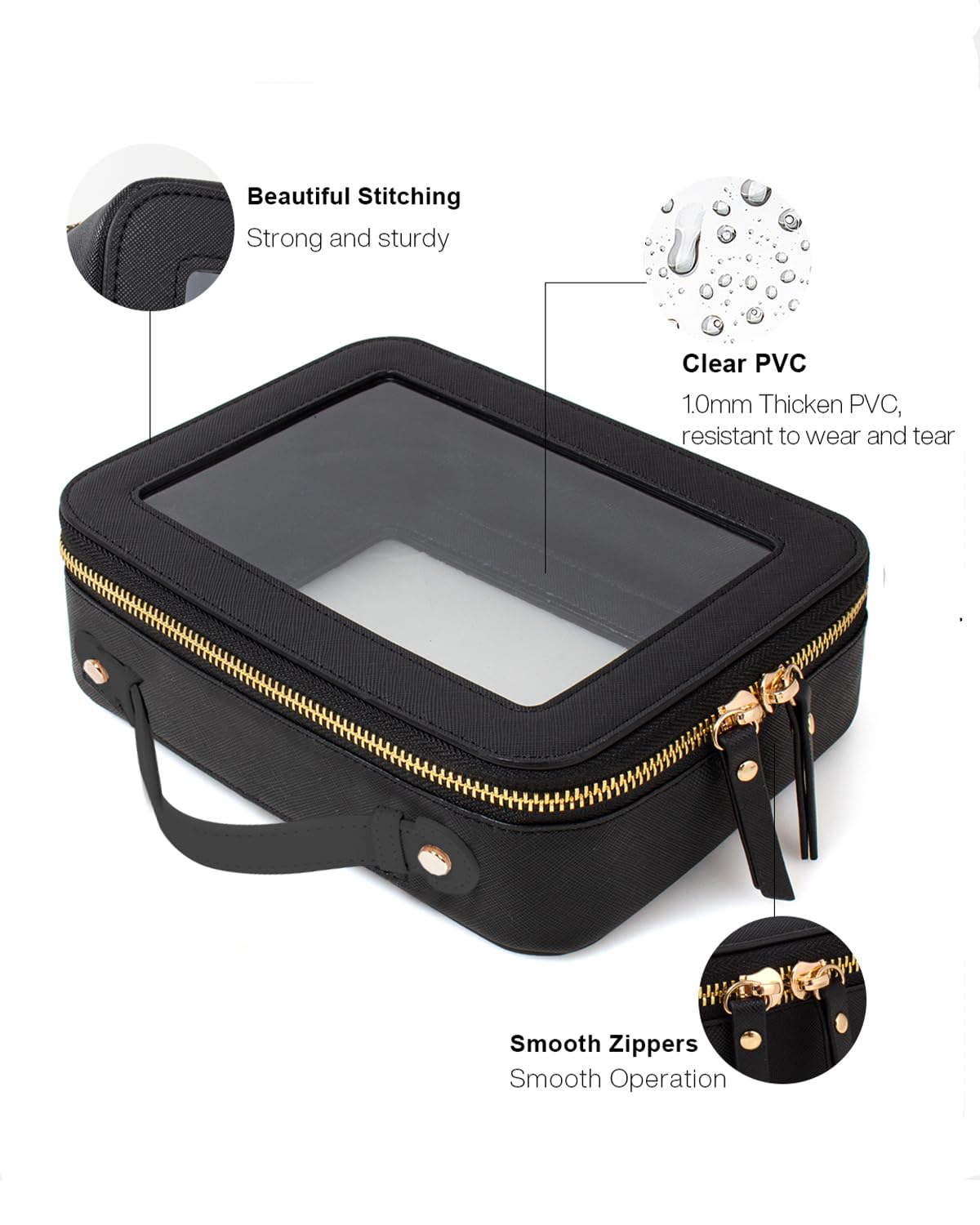 Travel Clear Makeup Bag Set TSA Approved Cosmetic Bag Case - FFpaw Official Imagery - 6