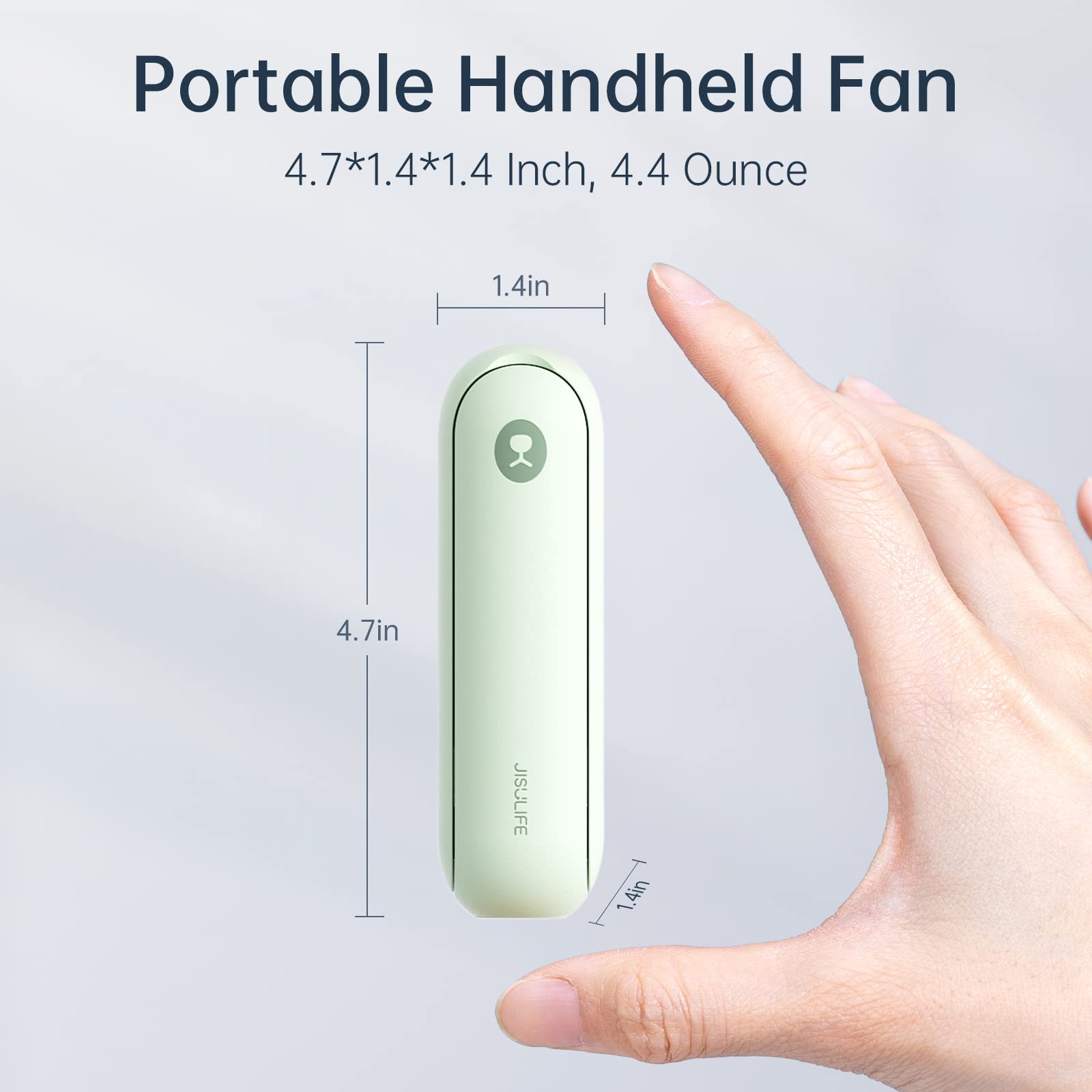 JISULIFE Portable Handheld Fan, 3 In 1-Fan, Power Bank, Flashlight, Gr - View 2
