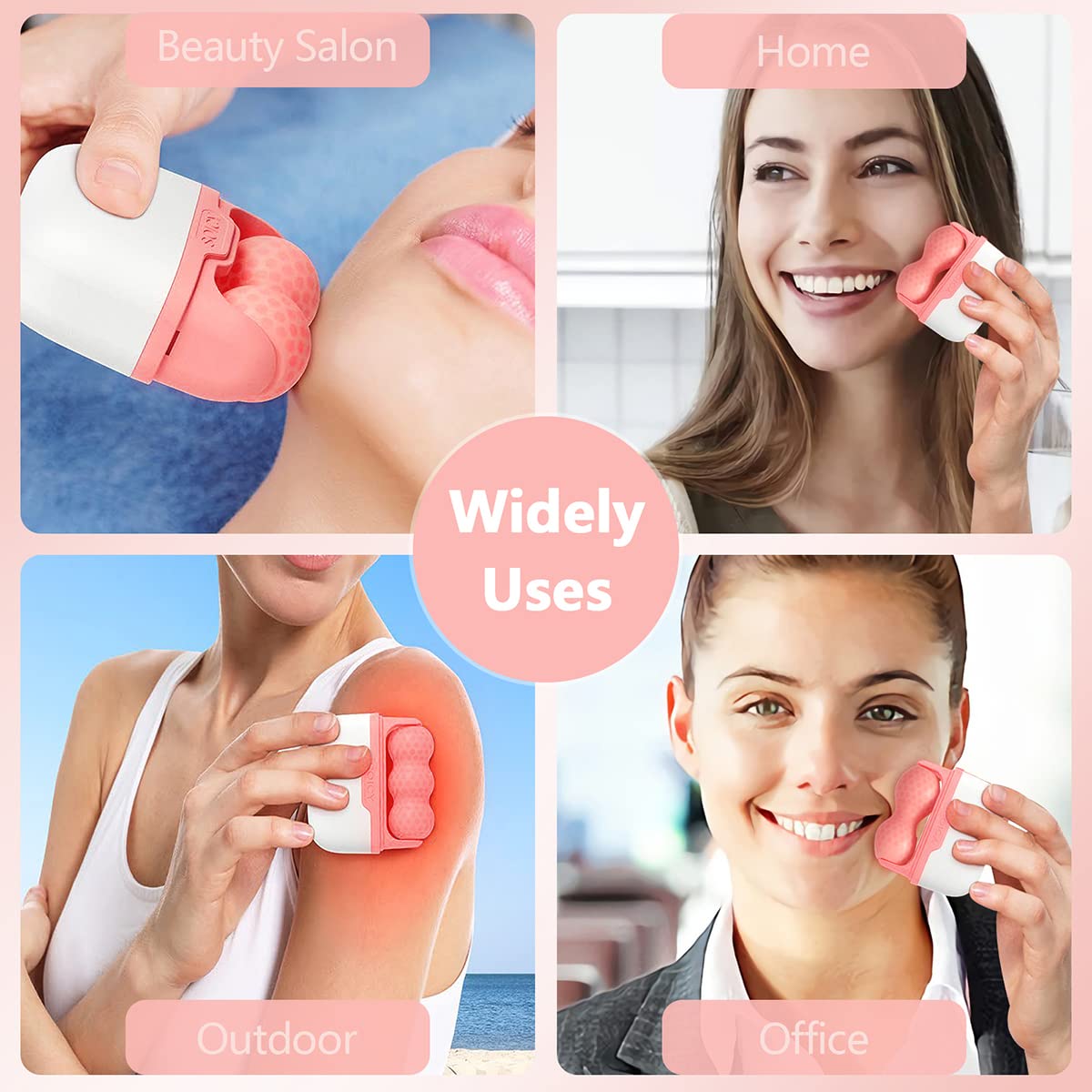 SRAVON 2-in-1 ice roller massager for face and body, featuring a cold compress and ergonomic handle for soothing relief.