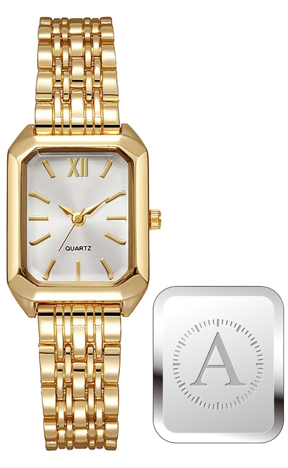 Fashion Initials Womens for Watches Stainless steel Square - VILKFY Official Imagery - 8