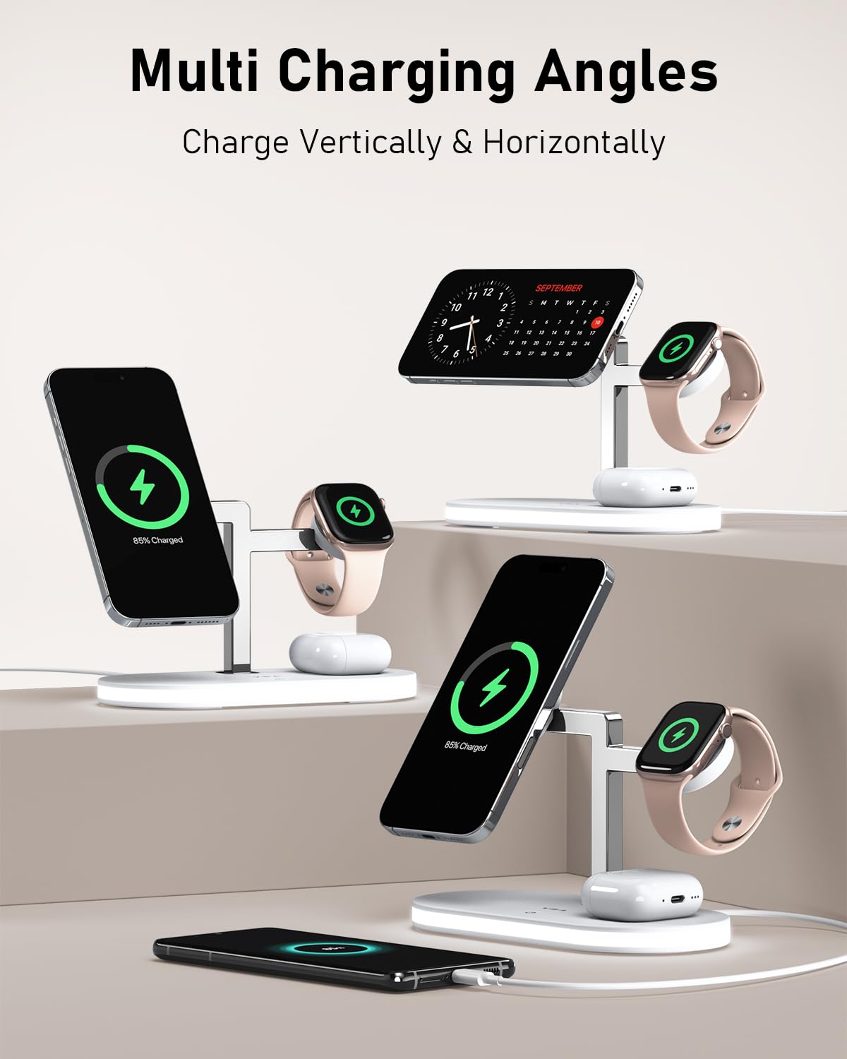VBA 4 in 1 Wireless Charging Station for Apple MagSafe Charger,Fast Charging Mag - VBA Official Product View 9