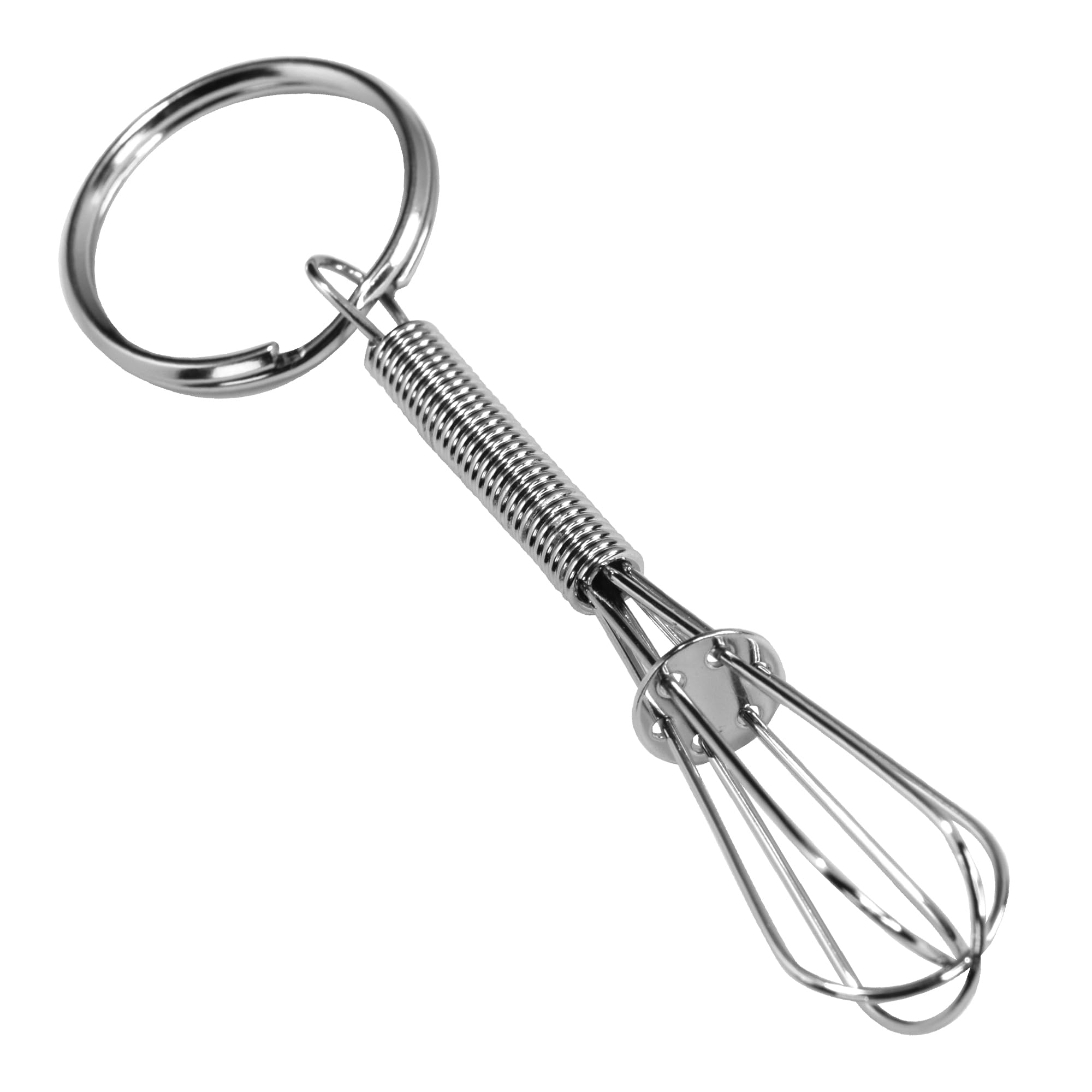 R&M Mini Whisk Keychain 3.5" – Chrome Plated Kitchen-Themed Key Ring G - View 1