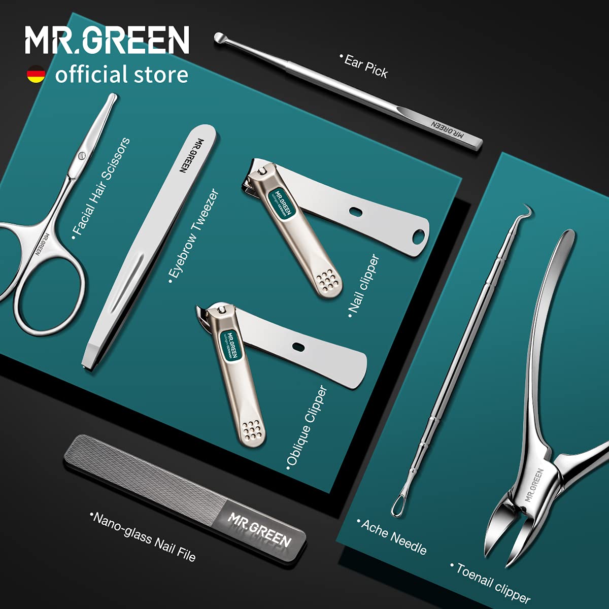 MR GREEN Manicure Sets Pedicure Kits Stainless Steel Nail - MR.GREEN Official Imagery - 5