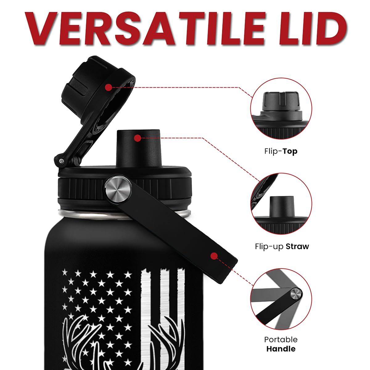 I d Rather Be Hunting Stainless Steel Insulated Bottle - SANDJEST Official Imagery - 6