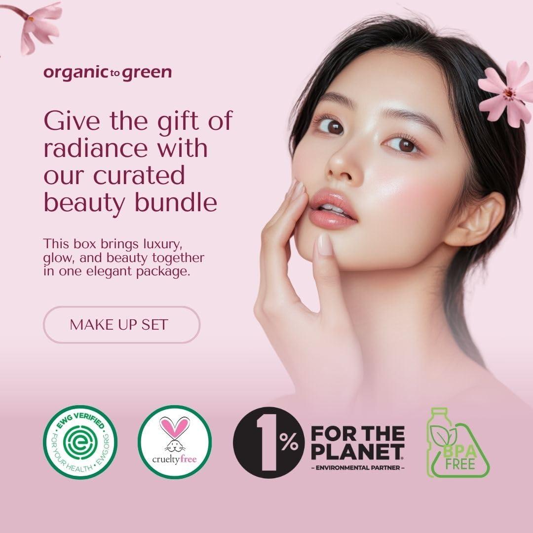 5 Piece Luxury Rose Makeup Gift Set for Women - Organic To Green Official Imagery - 3