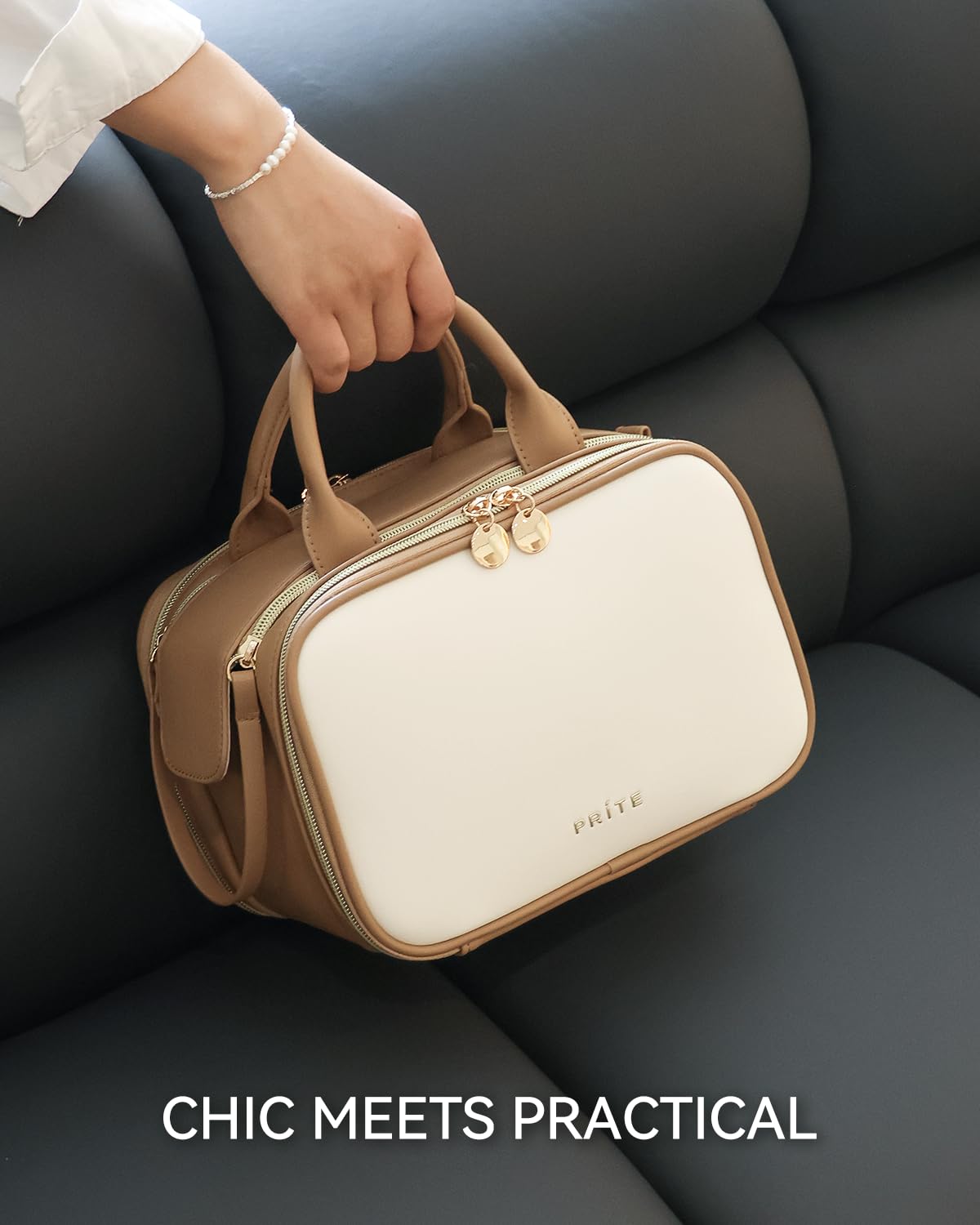 Prite Large Makeup Bag Waterproof Travel Cosmetic Case with - Prite Official Imagery - 8