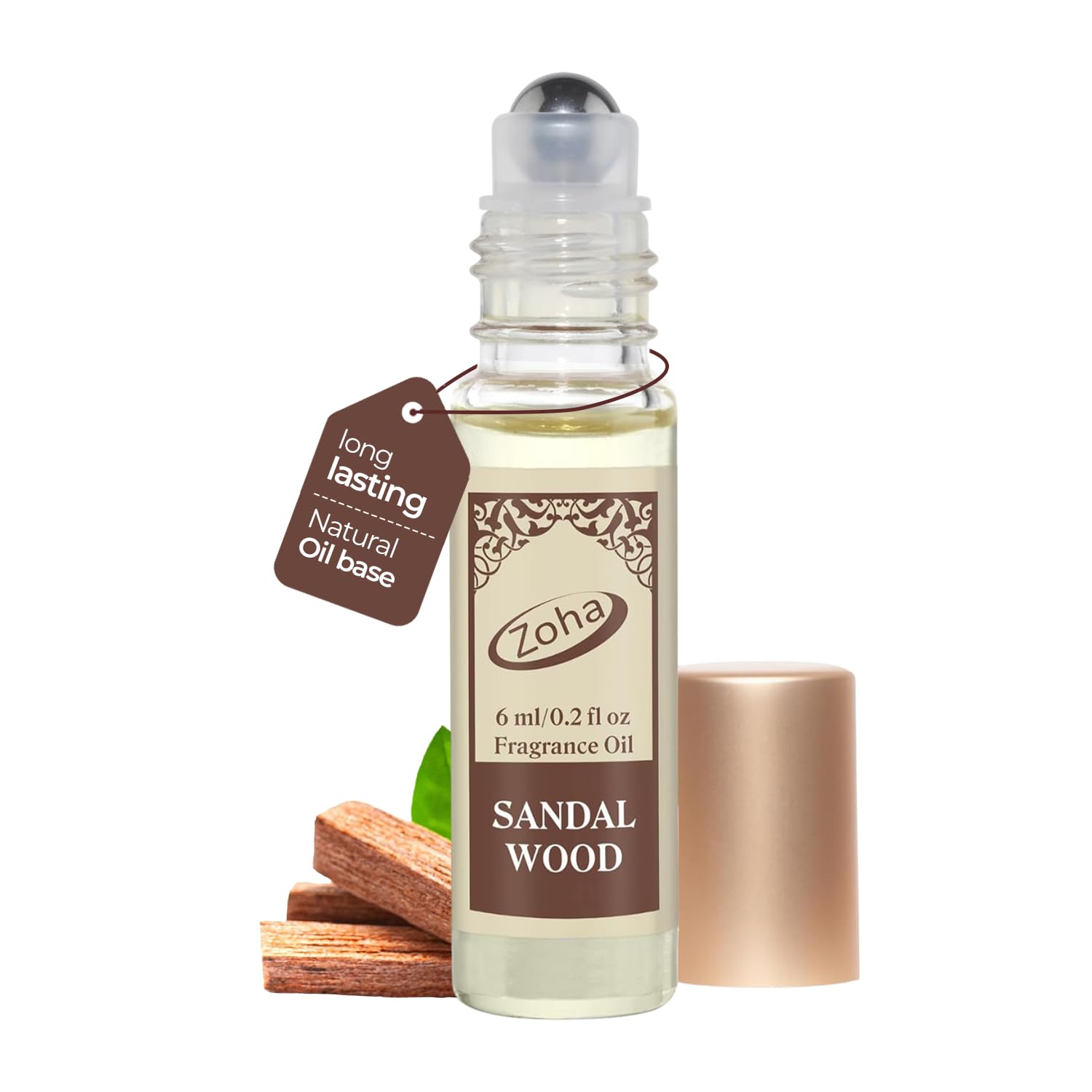 Zoha Sandalwood | Roll on Perfumes for Women & Men | - Product Imagery