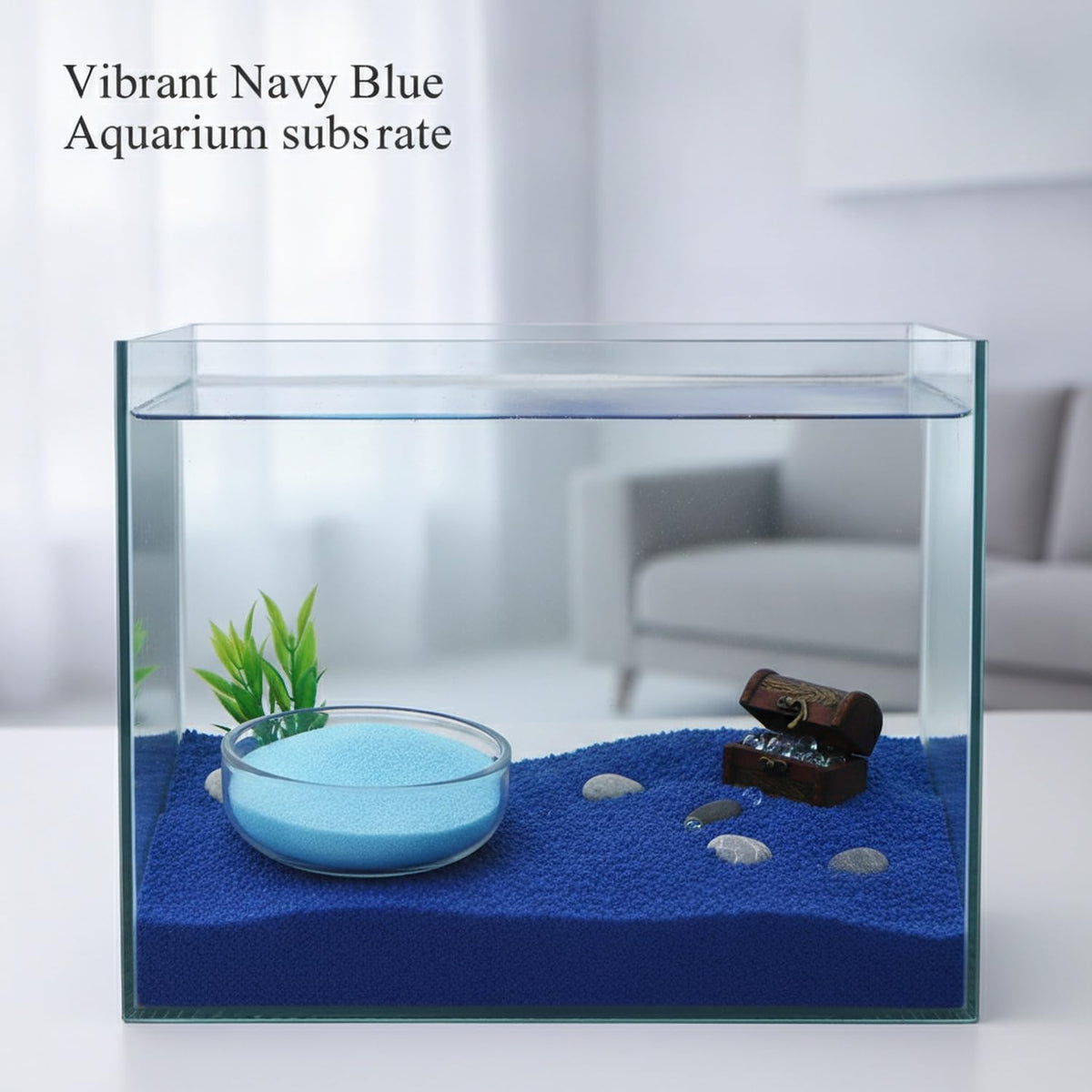Natural Quartz Sand Navy Blue Aquarium Substrate Craft - Premium Selection Official Imagery - 3