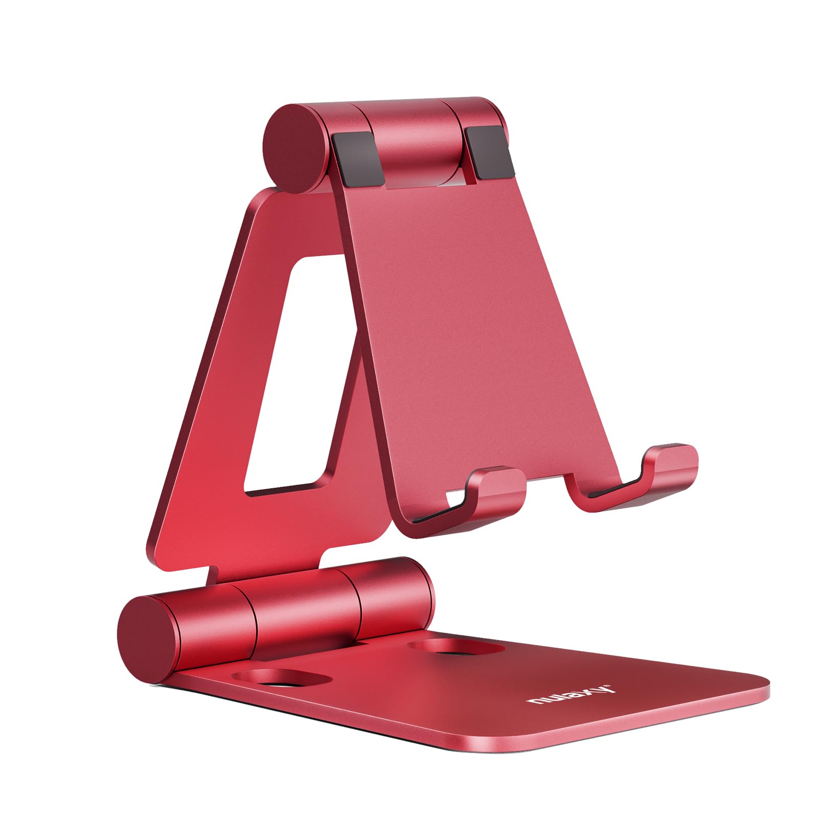 Nulaxy Full Aluminum Dual Folding Cell Phone Stand for Desk, Blac by Nulaxy - Angle View 7