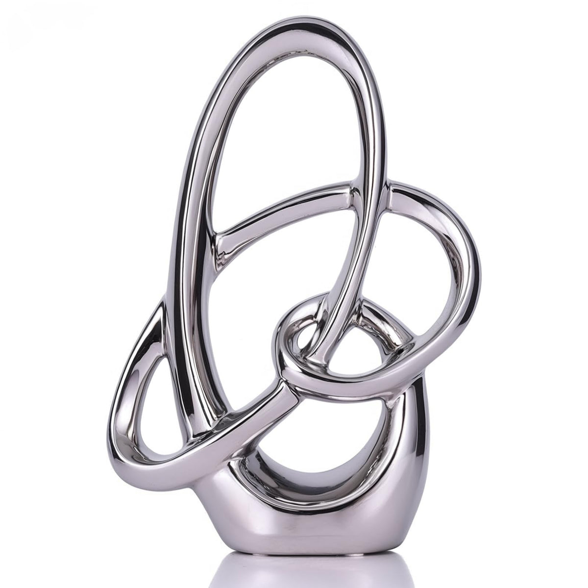 11in Silver Ceramic Statue Modern Abstract Art Figurine for - XIYOUQI Official Imagery - 1
