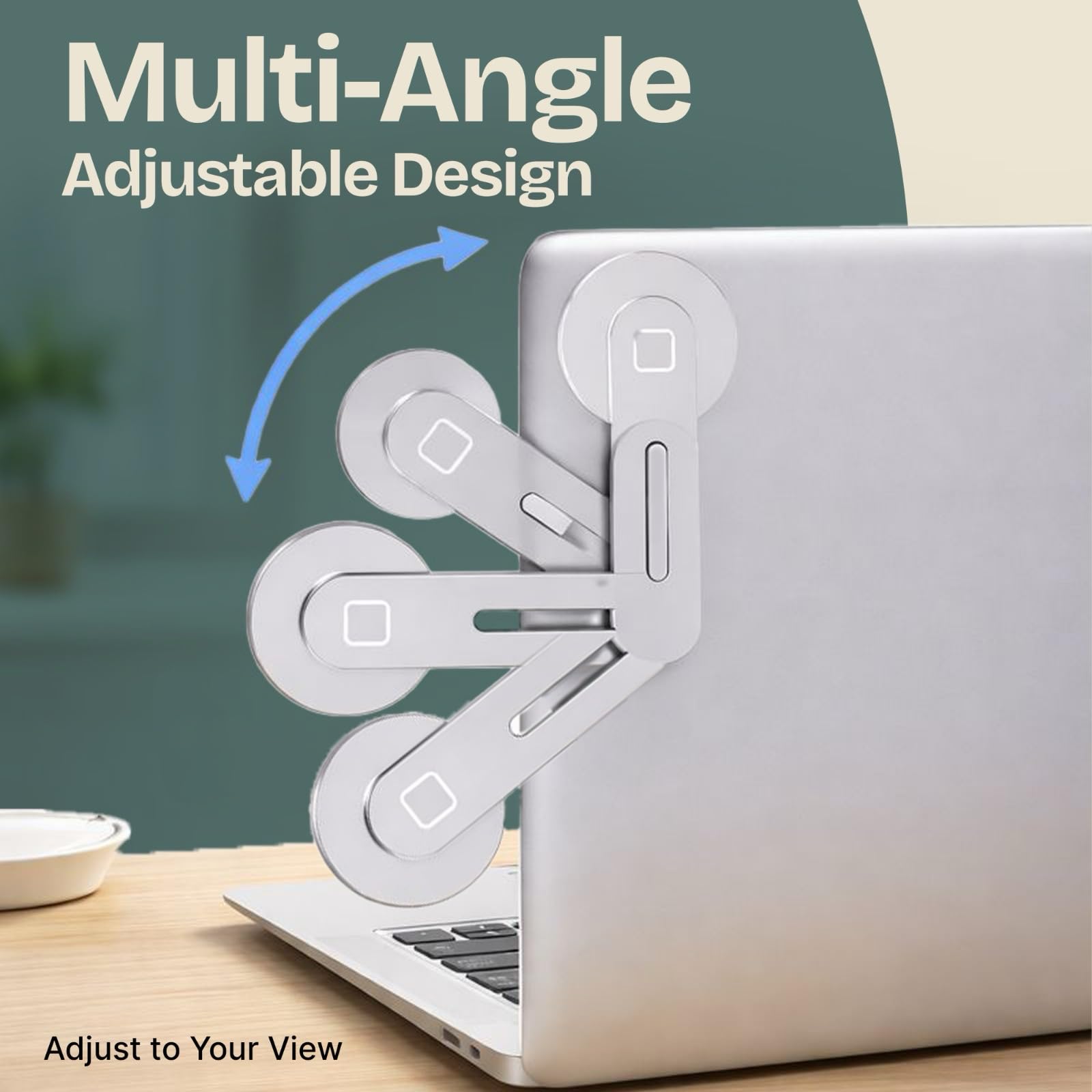 Magnetic Phone Holder for Laptop, Adjustable Aluminum Side Mount Phone Stand for Laptop Screen, Monitor or Desk, Space Saving Magnetic Smartphone Holder (Black)