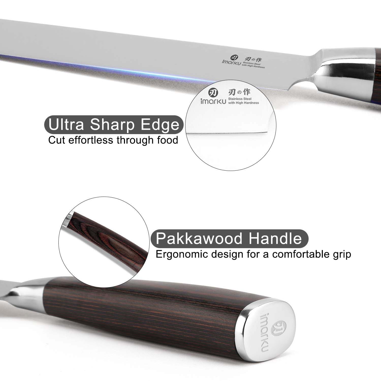 imarku Japanese Chef Knife-Sharp Kitchen Knife 8 Inch, Gift for M by imarku - Angle View 6