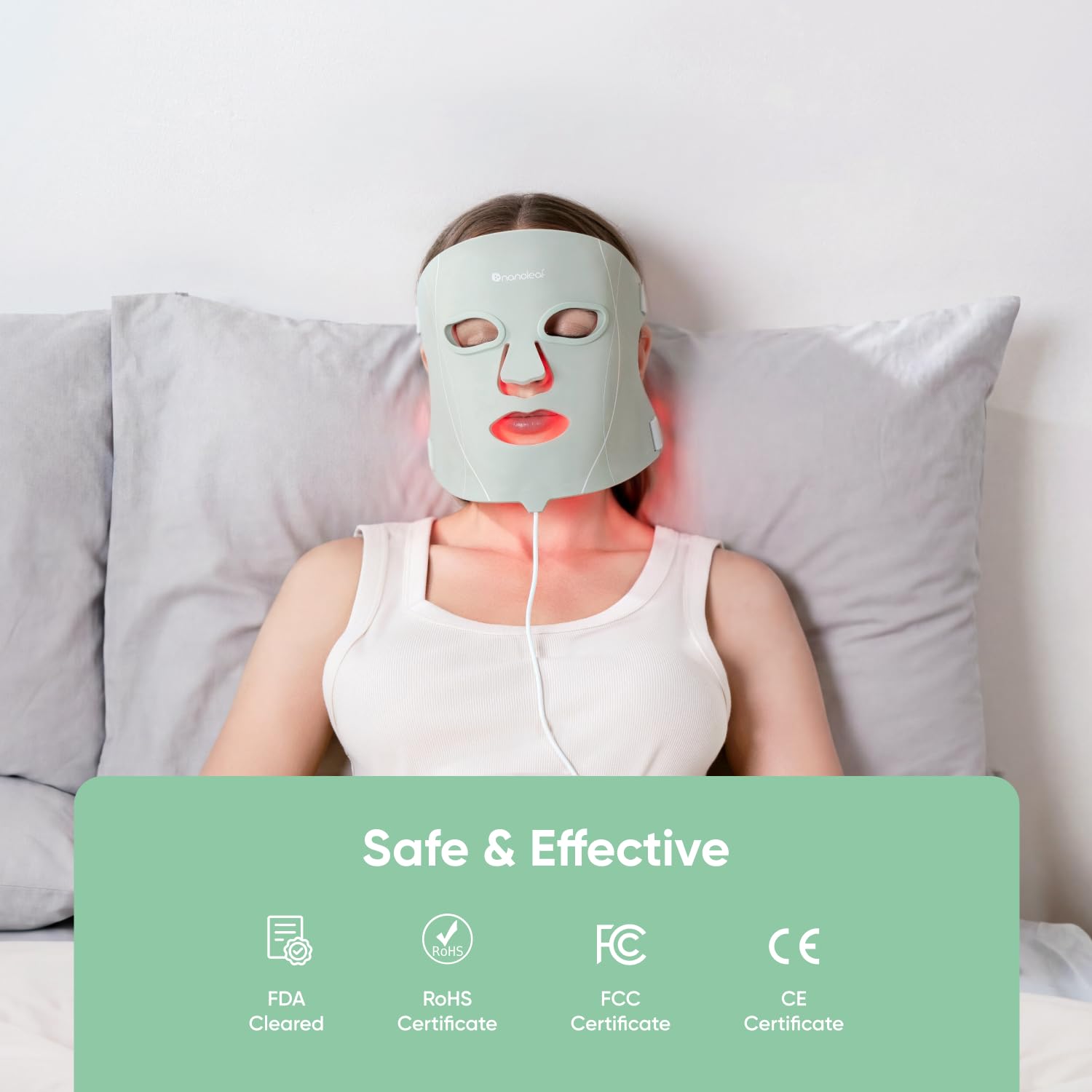 Nanoleaf FDA - Cleared LED Light Therapy Face Mask wi - Nanoleaf Official Product View 7
