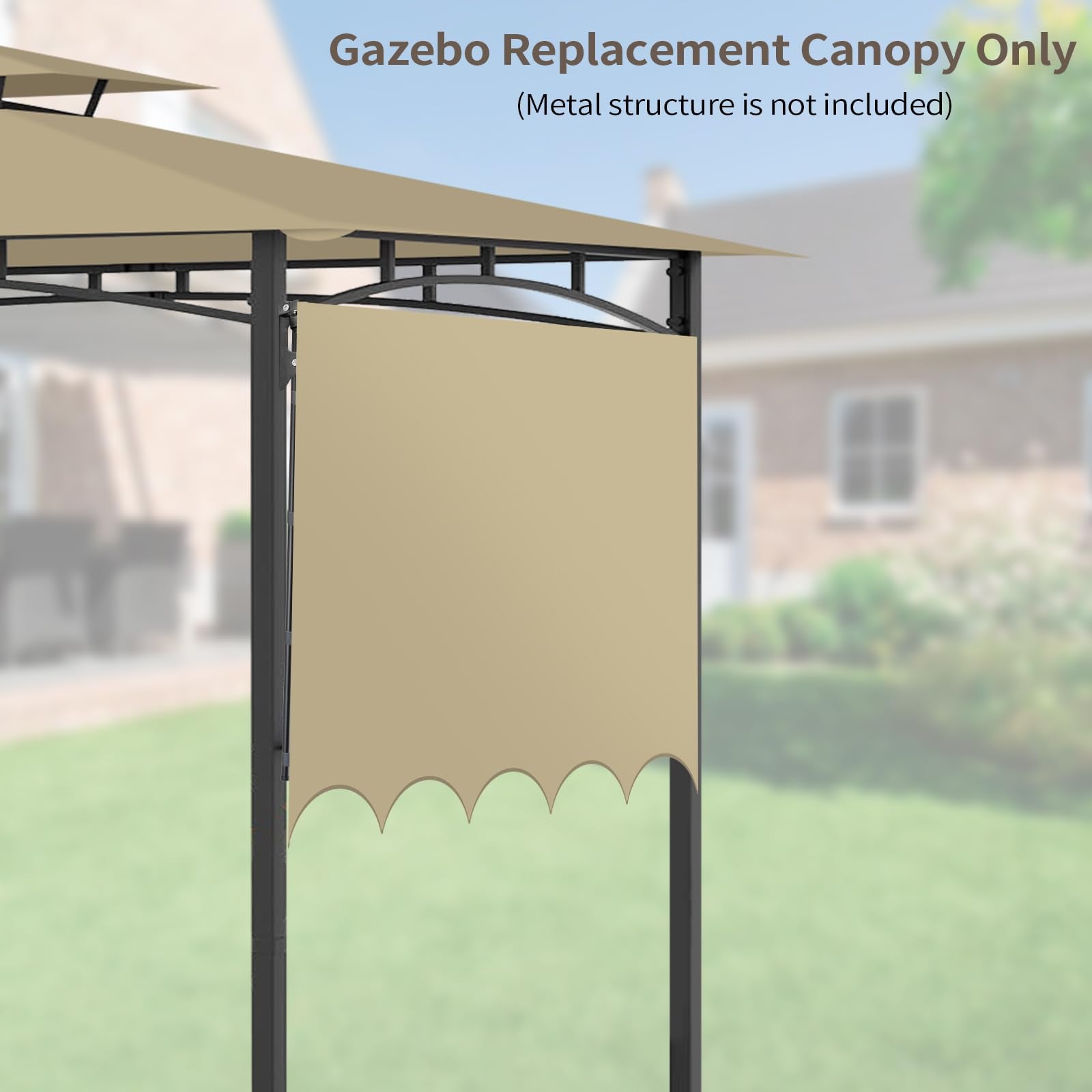 Iheqard 5' x 11' grill gazebo replacement canopy top, outdoor BBQ gazebo cover for outdoor cooking area.