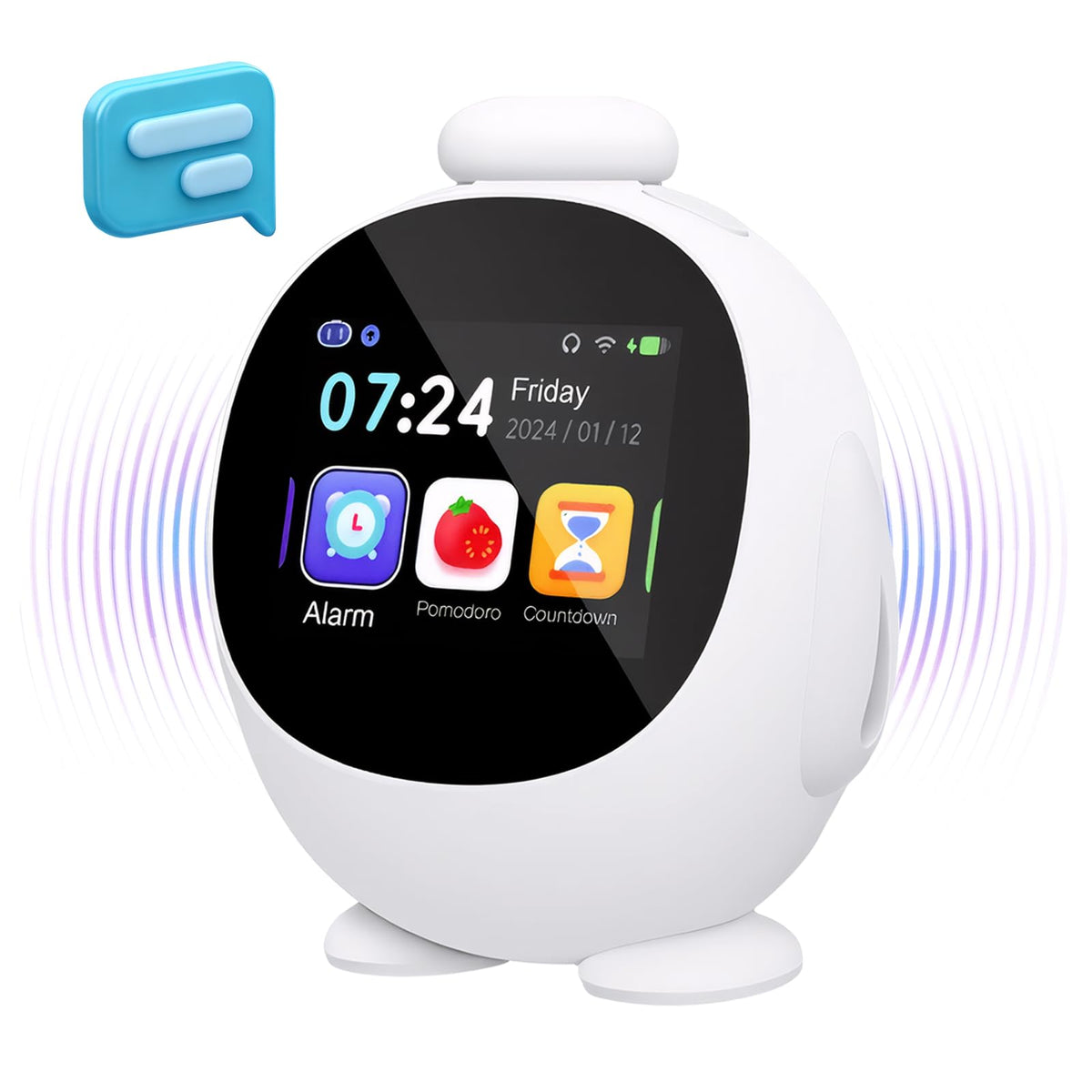 Smart Alarm Clock for Kids with AI Voice Time Management - JAHUYU Official Imagery - 2