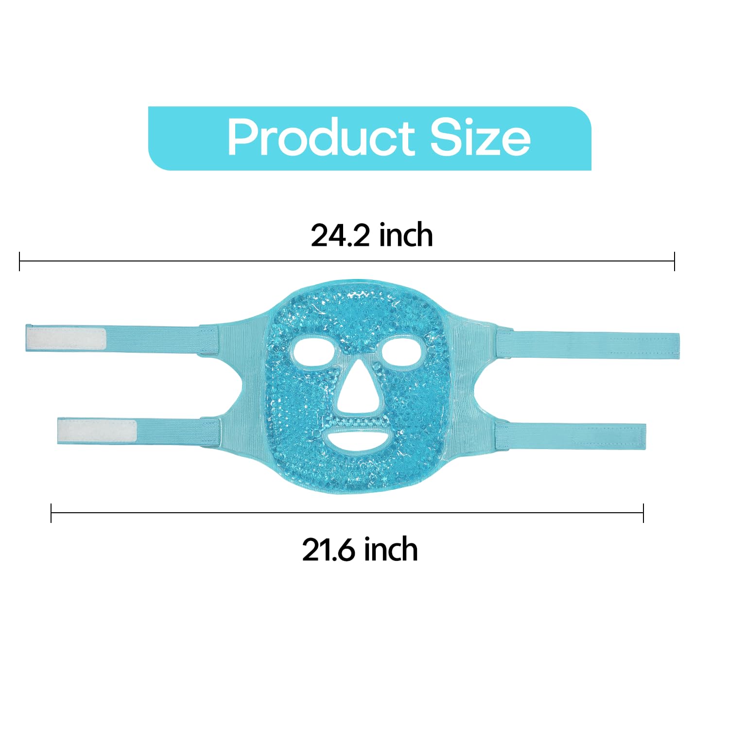 Blue ZNÖCUETÖD Ice Face Mask for hot and cold therapy, showing a thermal compress designed for facial relief and soothing treatment.