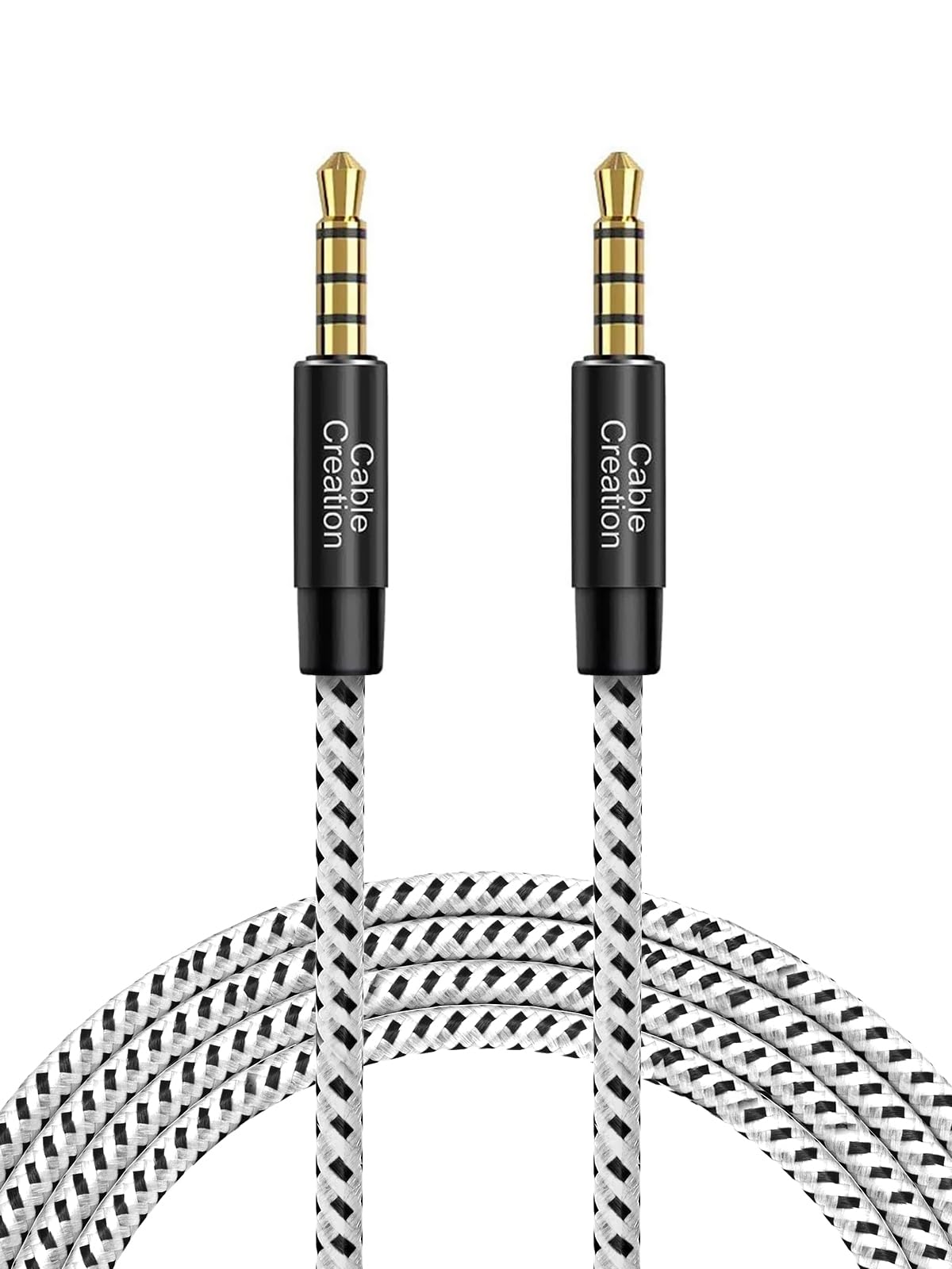 CableCreation 3.5mm TRRS Audio Cable 6FT, 4-Pole Aux Cord Hi-Fi S by CableCreation - Angle View 2