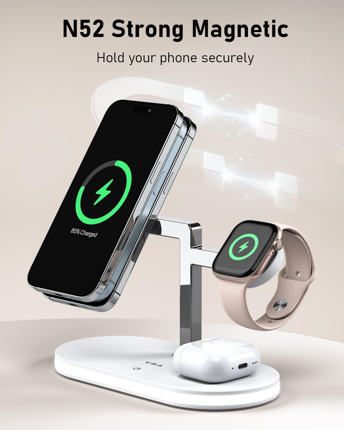VBA 4 in 1 Wireless Charging Station for Apple MagSafe Charger,Fa - VBA Official Product View 5